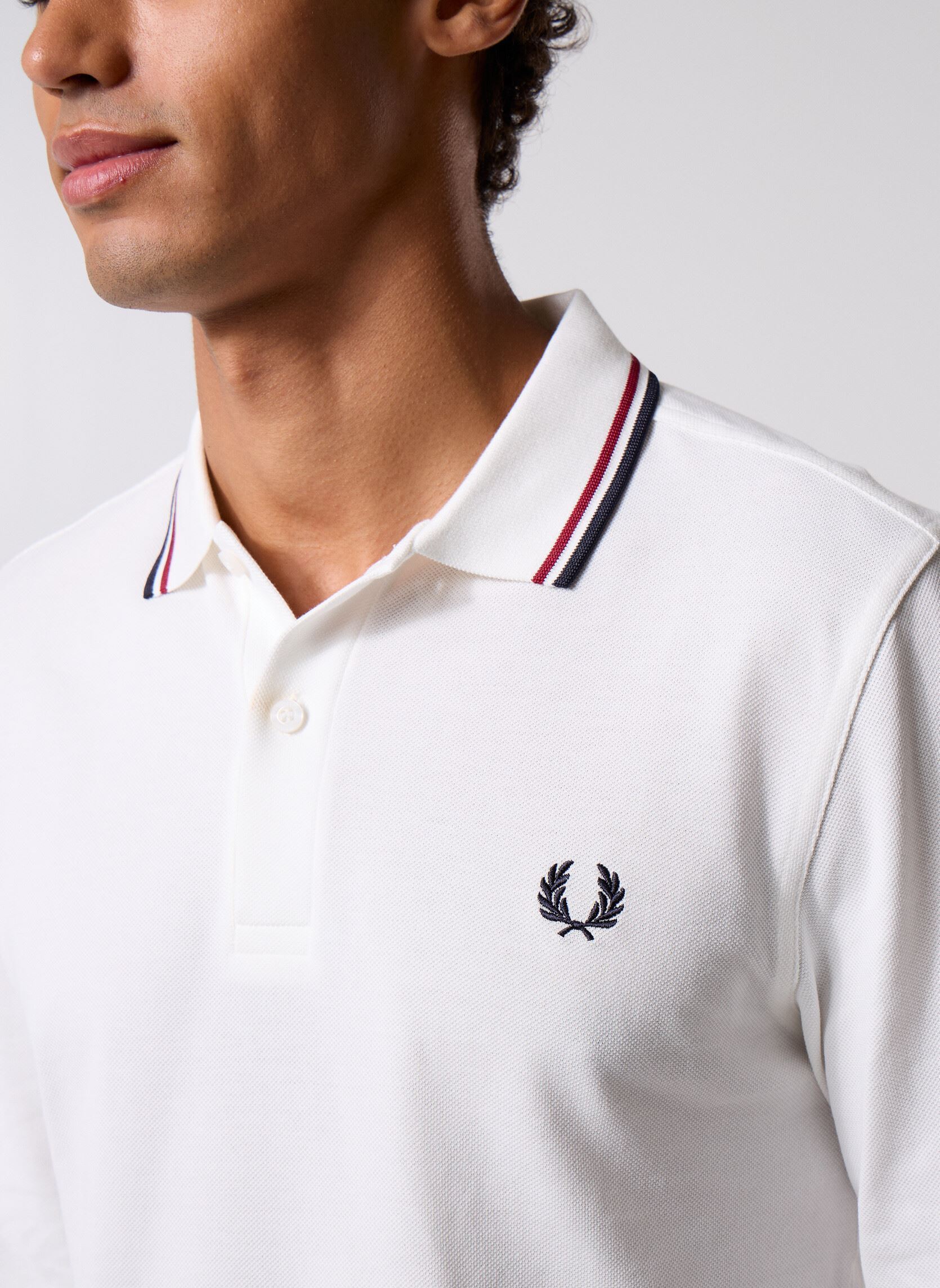 Polos manches courtes Ls Twin Tipped Fp Shirt homme blanc Fred Perry Polos manches courtes Ls Twin Tipped Fp Shirt homme blanc SNWHT/BRED/NVY