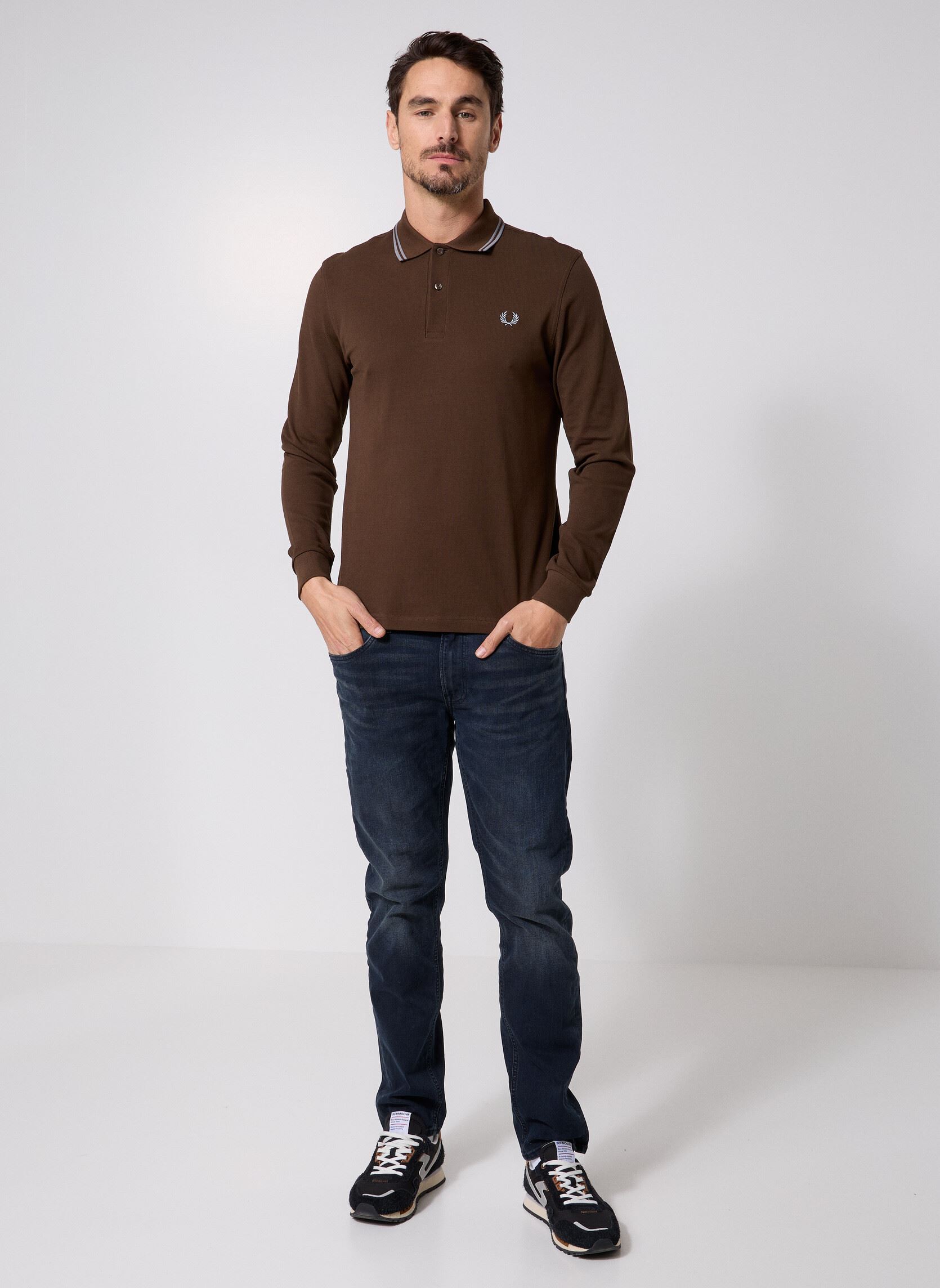 Polos manches courtes Ls Twin Tipped Fp Shirt homme marron Fred Perry Polos manches courtes Ls Twin Tipped Fp Shirt homme marron BRNTTBCC/STKPRTB