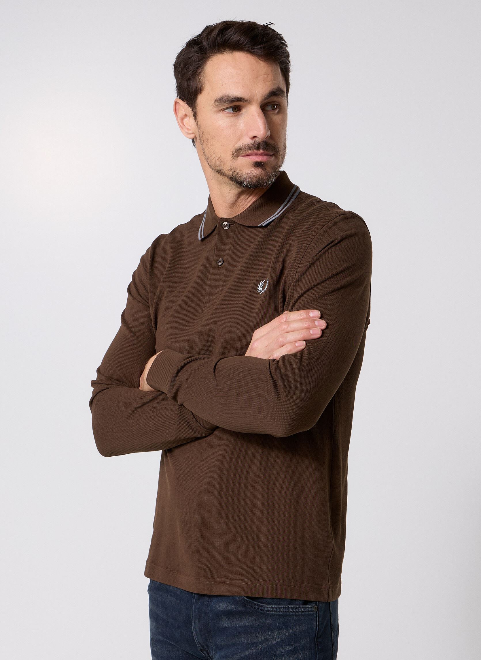 Polos manches courtes Ls Twin Tipped Fp Shirt homme marron Fred Perry Polos manches courtes Ls Twin Tipped Fp Shirt homme marron BRNTTBCC/STKPRTB
