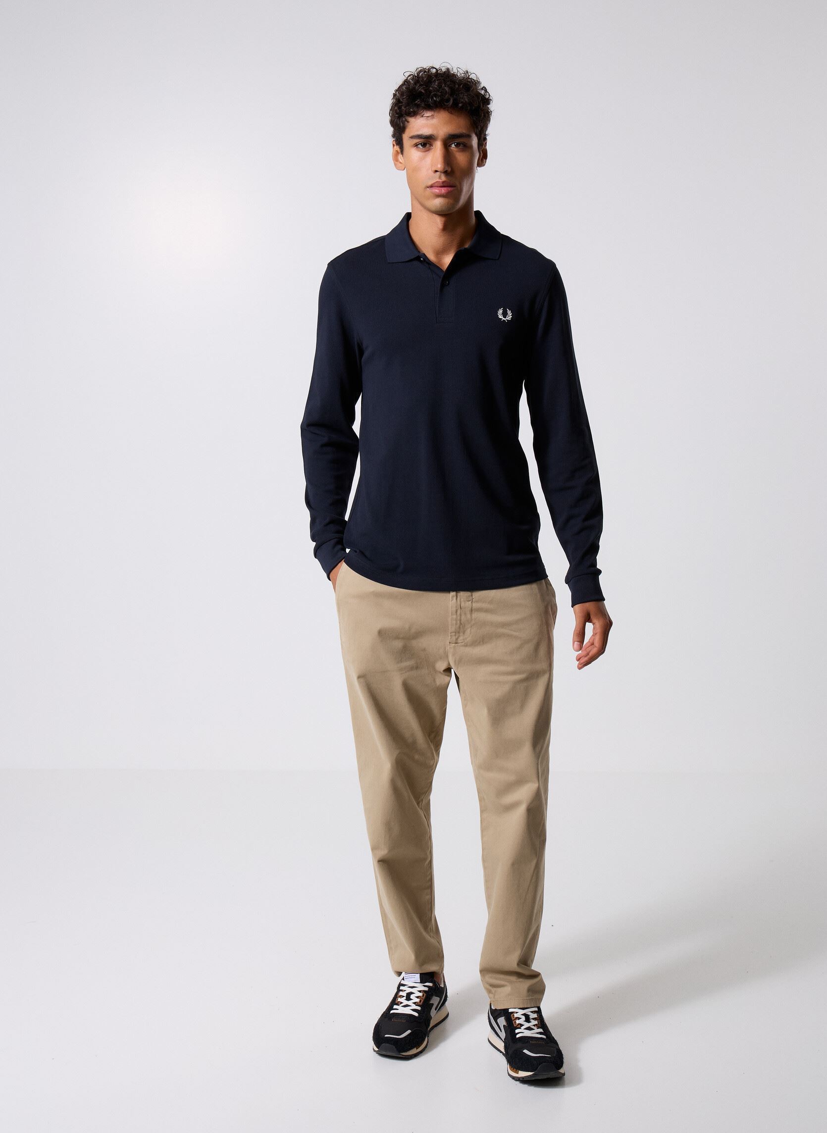Polos manches courtes Long Sleeve Fred Perry Shirt homme bleu Fred Perry Polos manches courtes Long Sleeve Fred Perry Shirt homme bleu NAVY