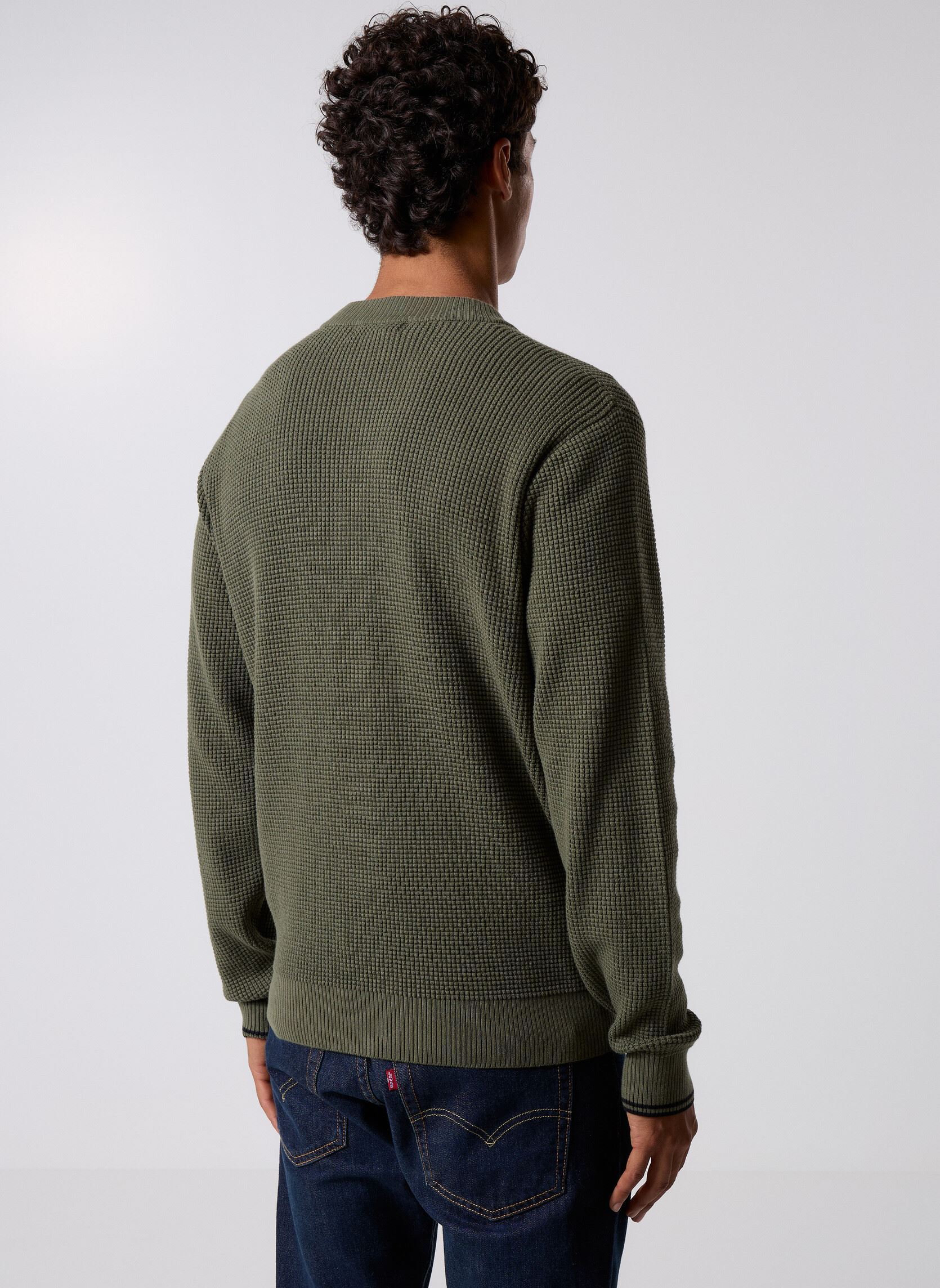 Gilets Waffle Stitch Cardigan homme vert Fred Perry Gilets Waffle Stitch Cardigan homme vert Lrl Wrth Green