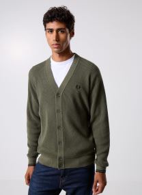 Gilets Waffle Stitch Cardigan homme vert