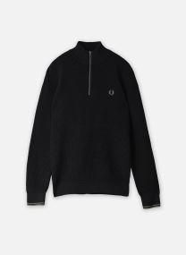 Sweats zippés Waffle Stitch Half Zip Jumper homme noir Fred Perry Sweats zippés Waffle Stitch Half Zip Jumper homme noir BLACK