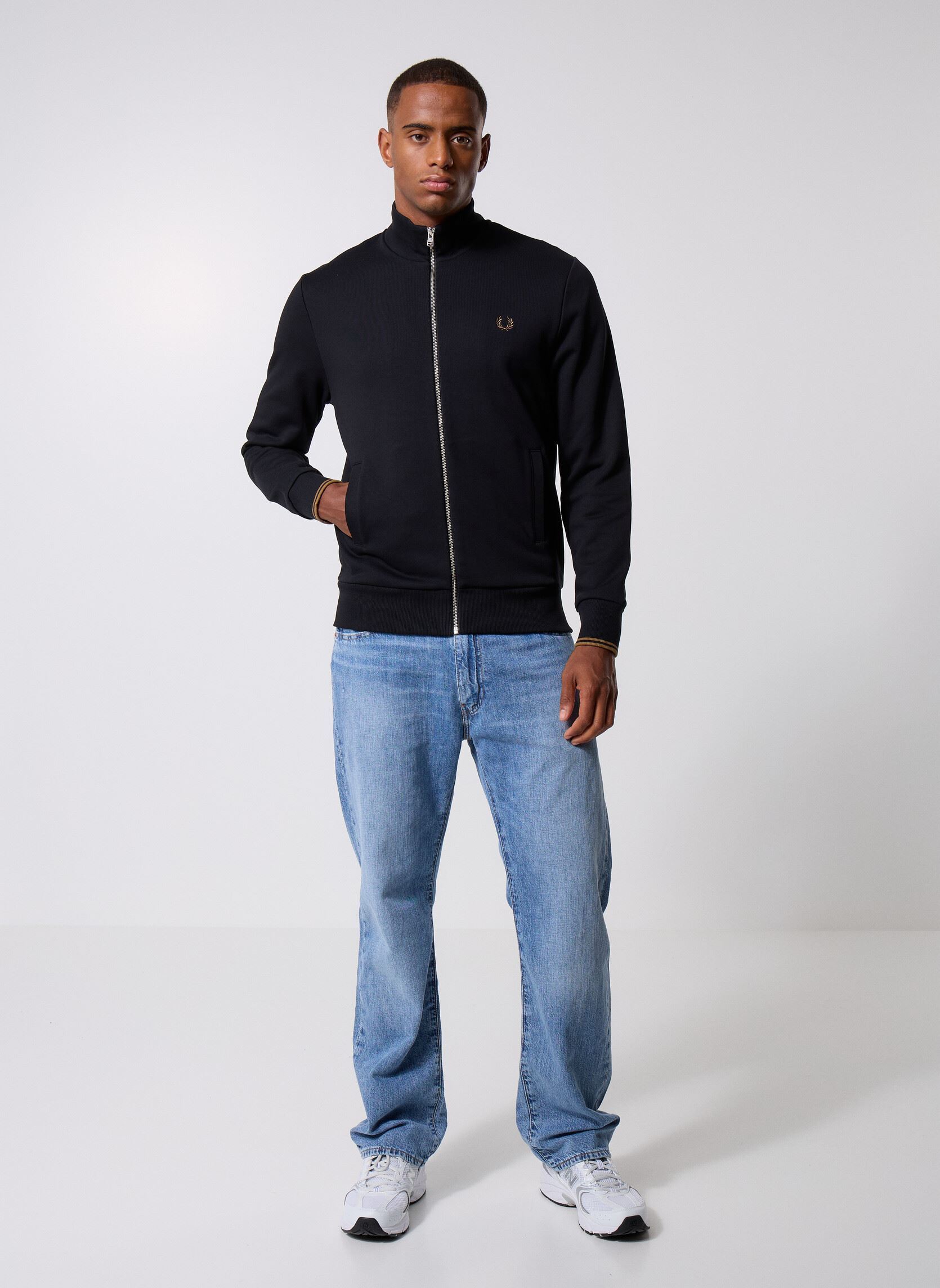 Sweats zippés Zip Through Sweatshirt homme noir Fred Perry Sweats zippés Zip Through Sweatshirt homme noir BLACK