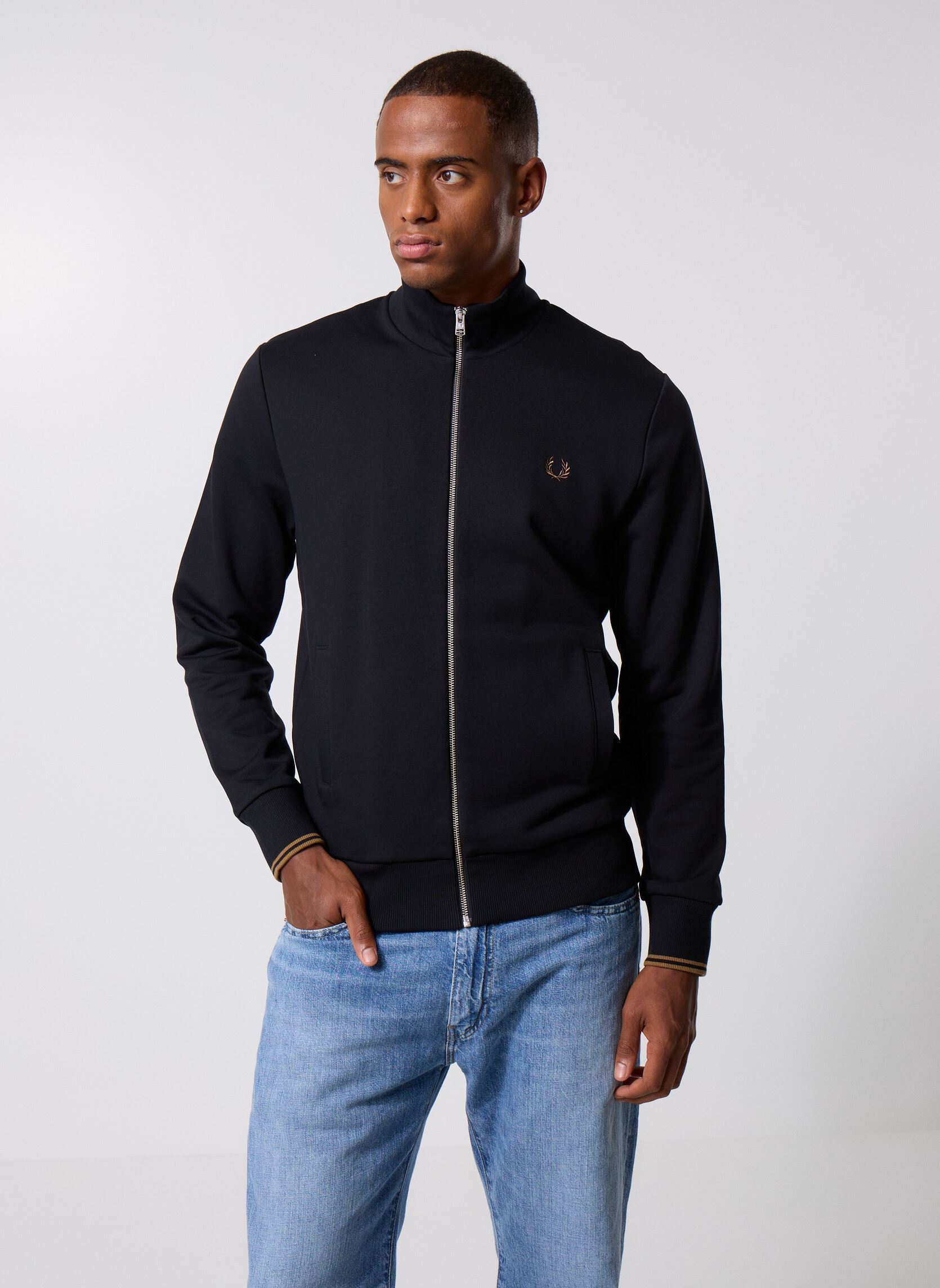 Sweats zippés Zip Through Sweatshirt homme noir Fred Perry Sweats zippés Zip Through Sweatshirt homme noir BLACK