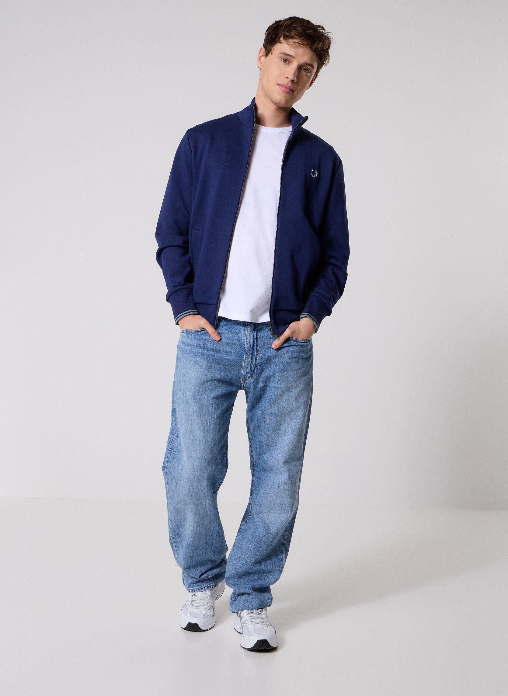 Sweats zippés Zip Through Sweatshirt homme bleu Fred Perry Sweats zippés Zip Through Sweatshirt homme bleu FRENCH NAVY
