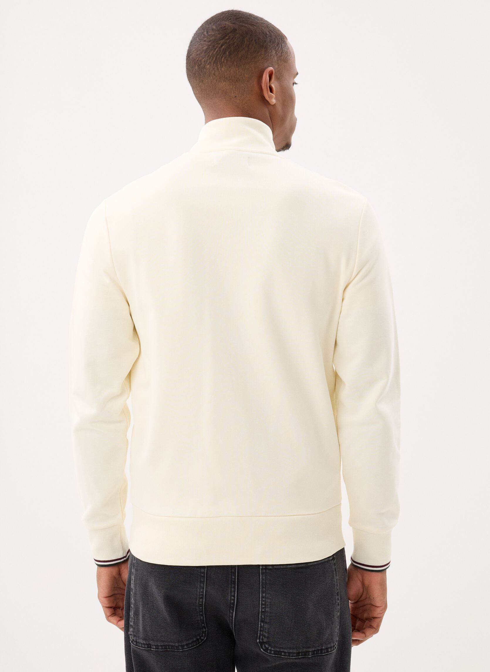 Sweats zippés Zip Through Sweatshirt homme blanc Fred Perry Sweats zippés Zip Through Sweatshirt homme blanc ECRU
