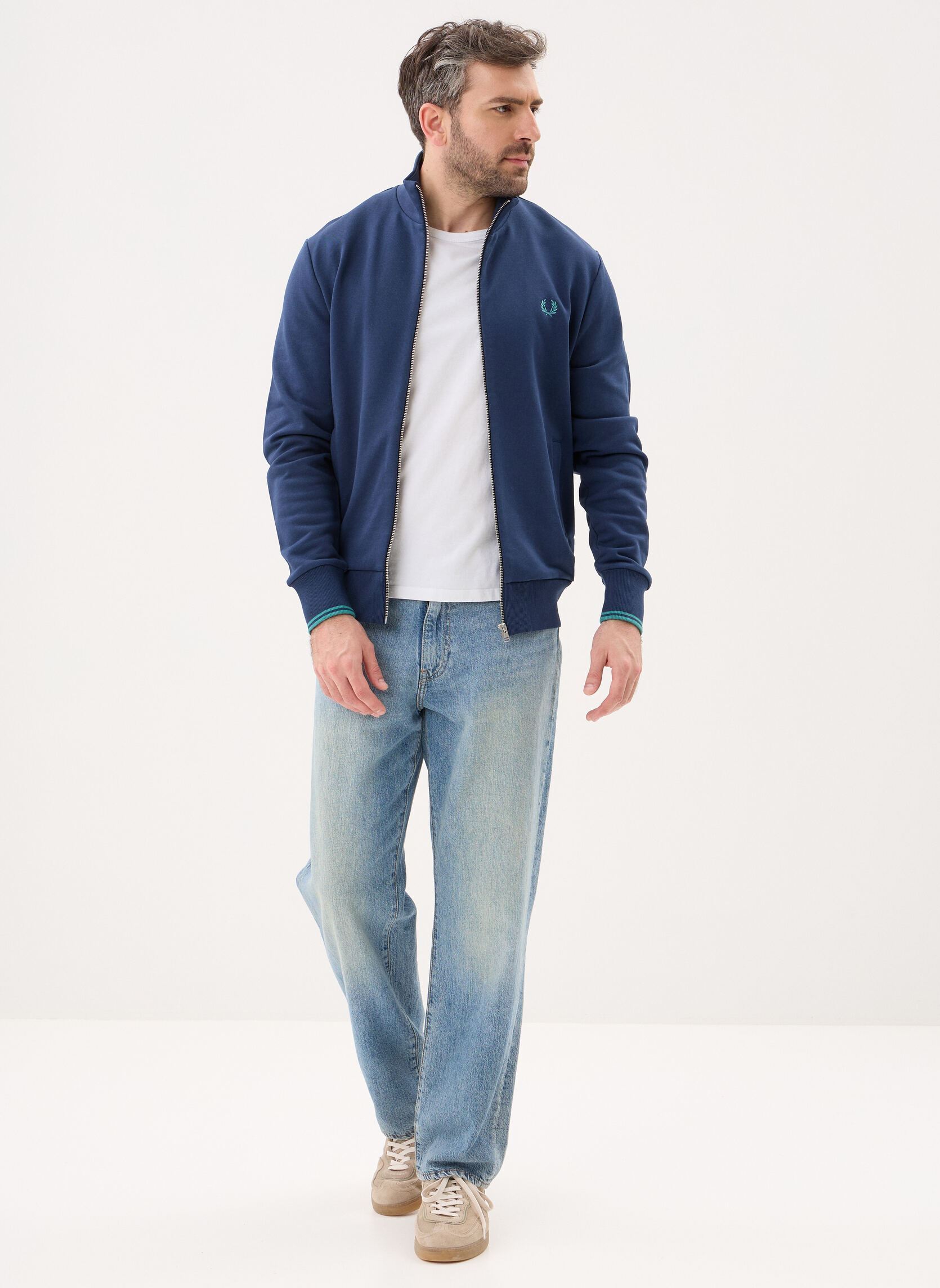 Sweats zippés Zip Through Sweatshirt homme bleu Fred Perry Sweats zippés Zip Through Sweatshirt homme bleu TENNIS BLUE