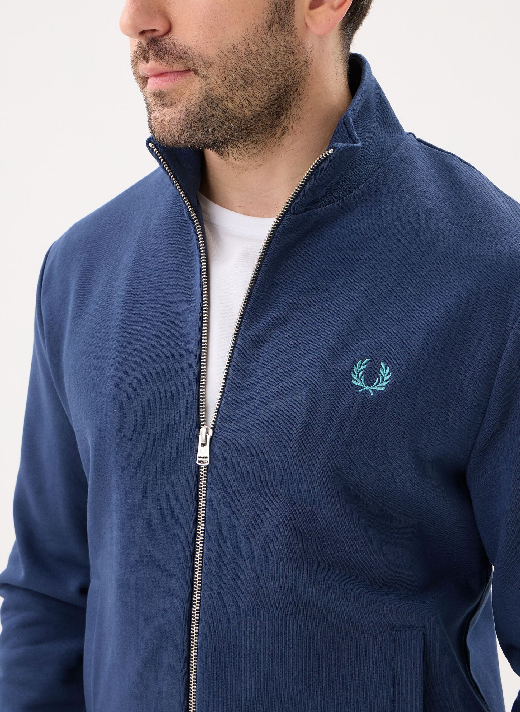 Sweats zippés Zip Through Sweatshirt homme bleu Fred Perry Sweats zippés Zip Through Sweatshirt homme bleu TENNIS BLUE