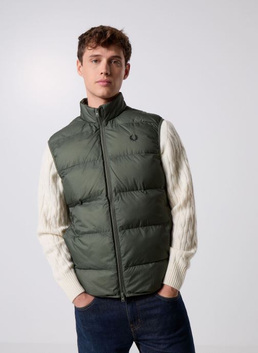Fred Perry Chaquetas sin mangas Insulated Gilet hombre verde