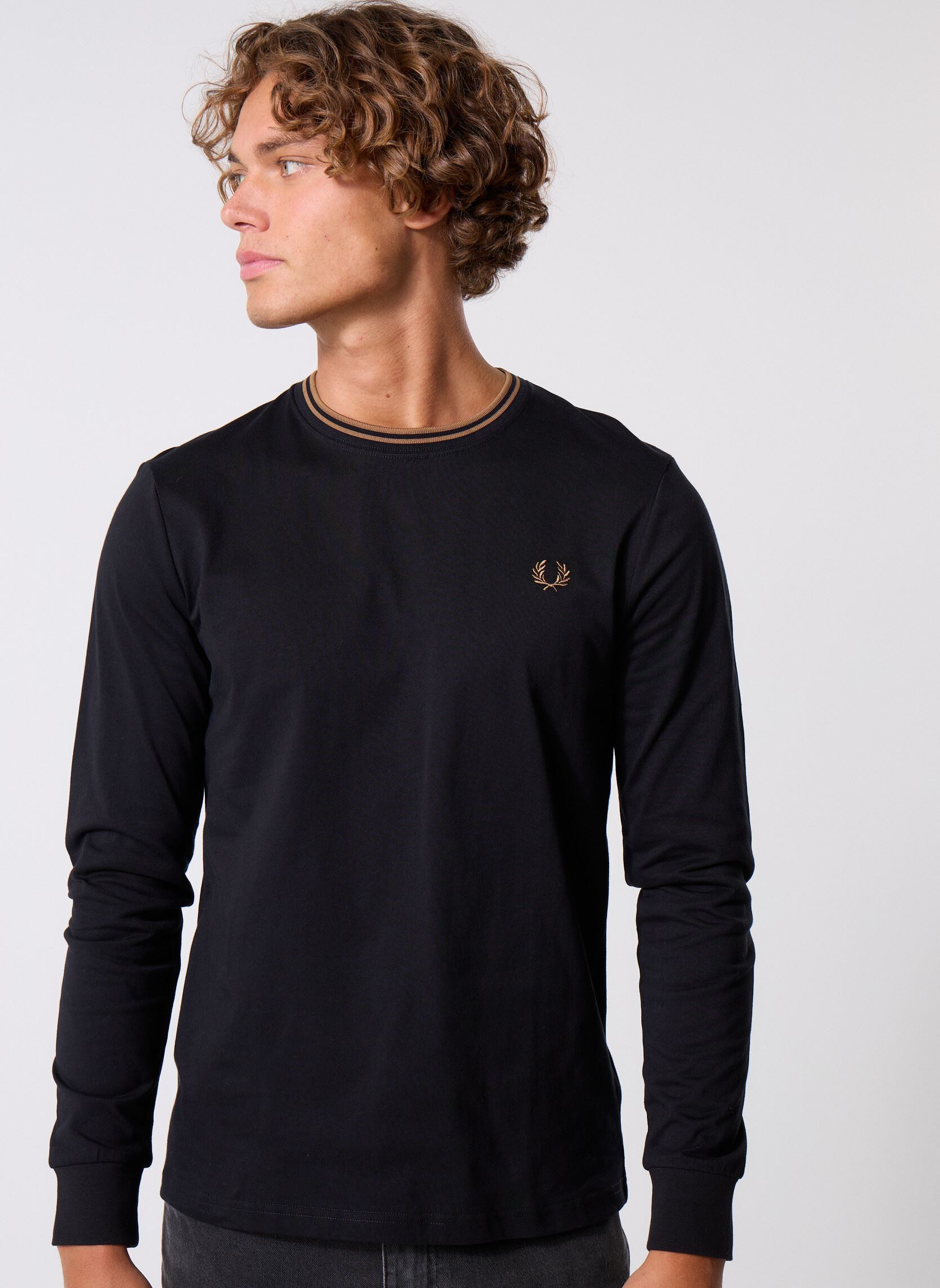 Sweats Ls Twin Tipped T-Shirt homme noir Fred Perry Sweats Ls Twin Tipped T-Shirt homme noir Black