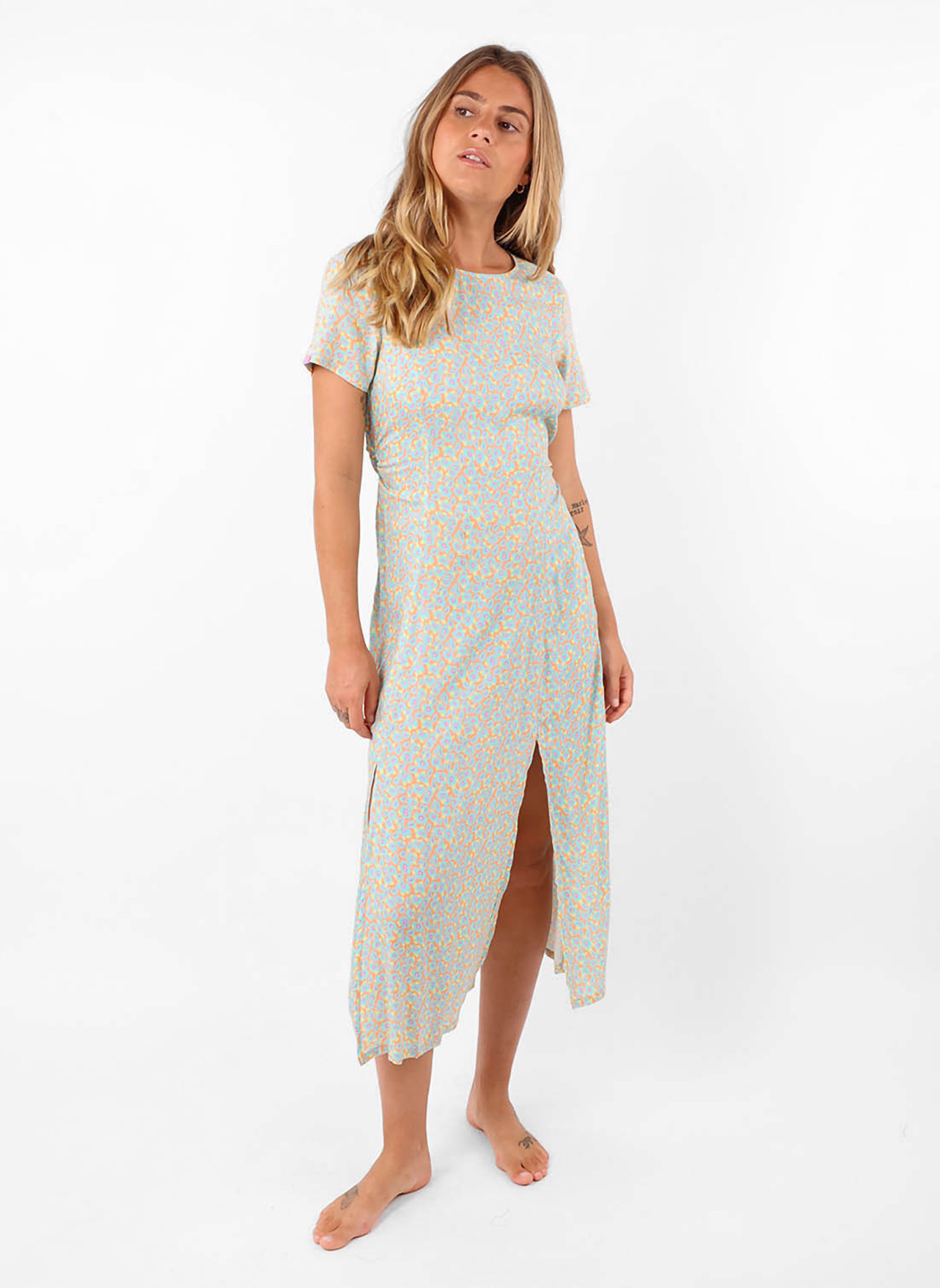 Oxbow Robes Robe midi fuide imprimée SAUDADE femme rose | Sarenza France