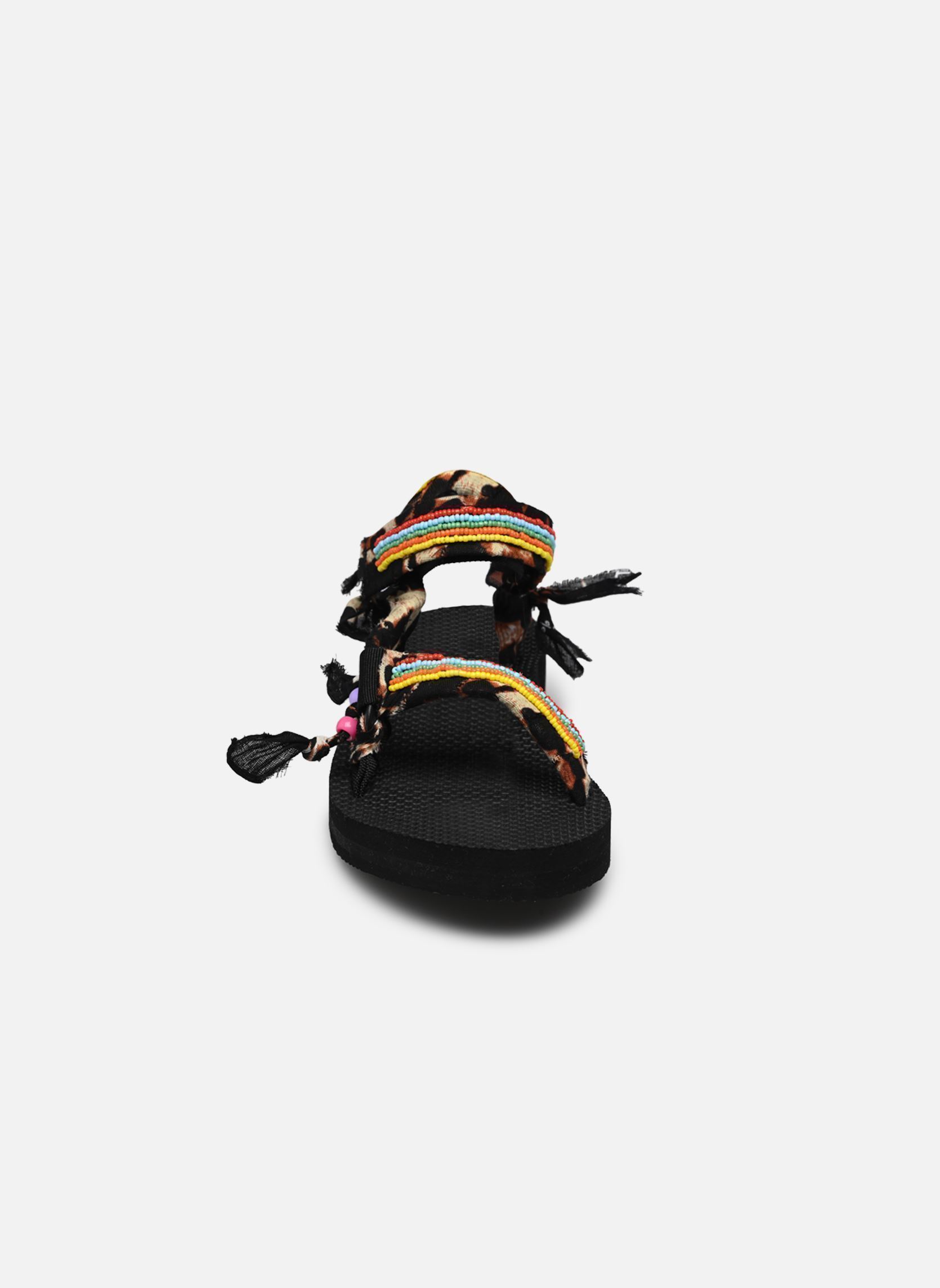 Flache Sandalen Trekky Leopard Beads damen braun Arizona Love Flache Sandalen Trekky Leopard Beads damen braun Leopard