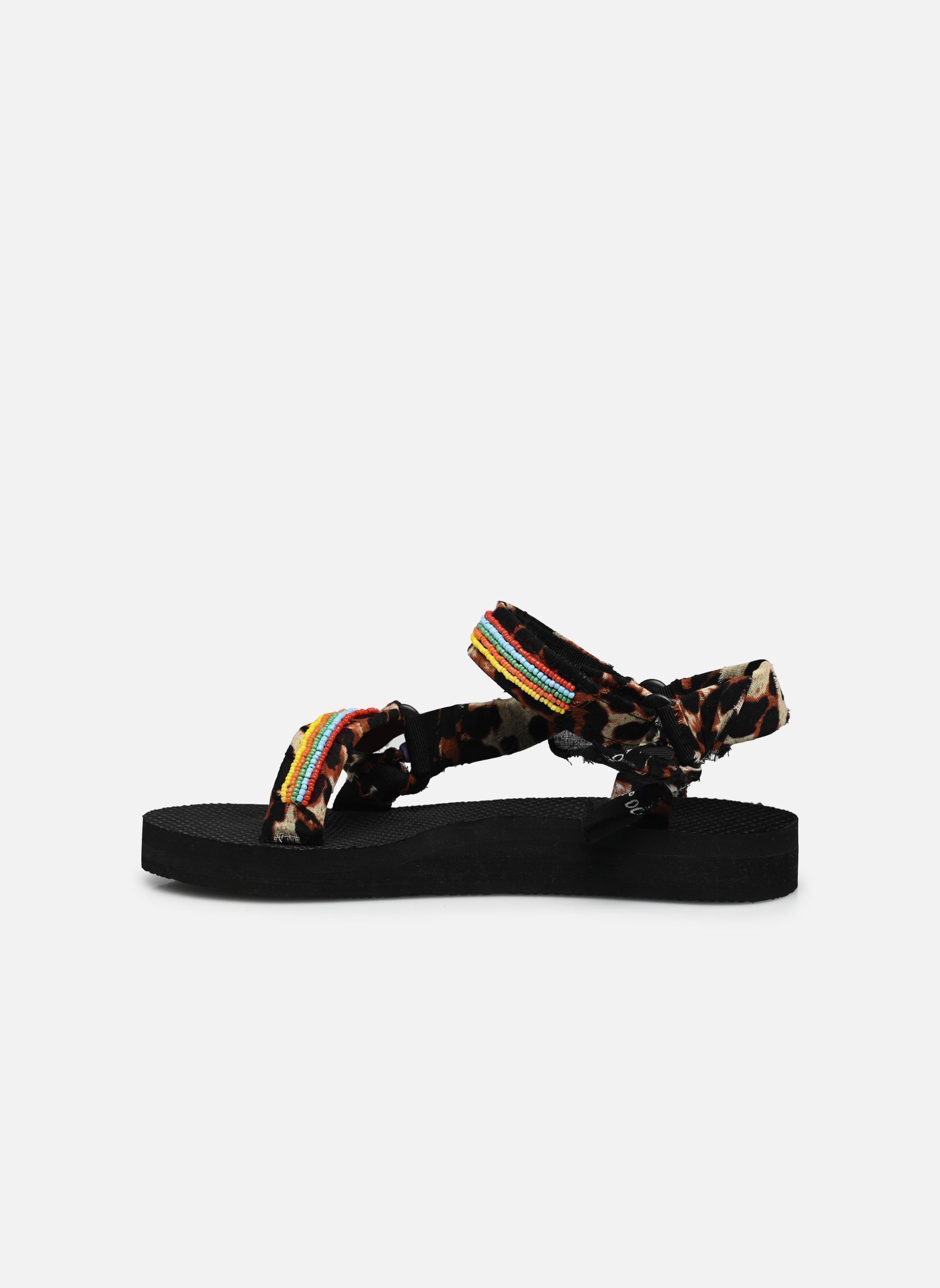 Flache Sandalen Trekky Leopard Beads damen braun Arizona Love Flache Sandalen Trekky Leopard Beads damen braun Leopard