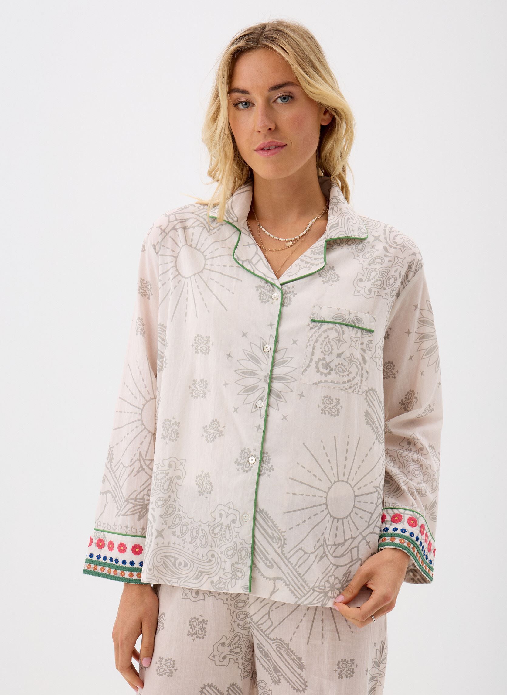 Lange mouw overhemden Garden Party Shirt dames wit Arizona Love Lange mouw overhemden Garden Party Shirt dames wit Bandana Garden Party
