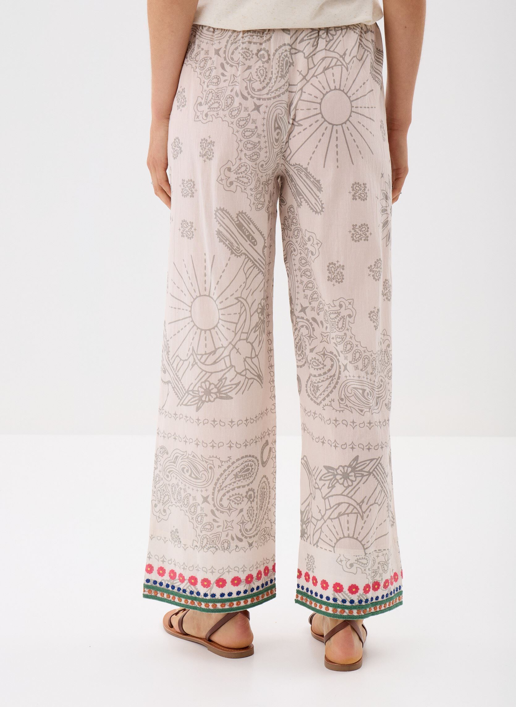 Pantalons larges Garden Party Pant femme blanc Arizona Love Pantalons larges Garden Party Pant femme blanc BANDANA GARDEN PARTY