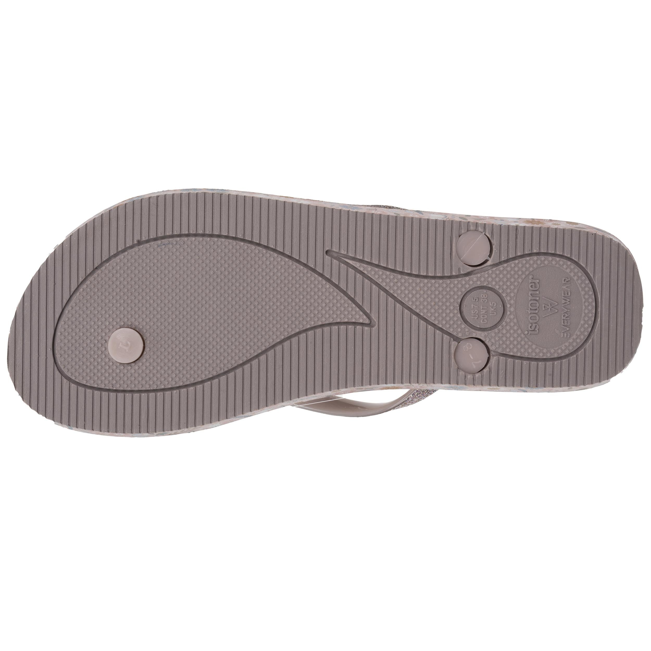 Tongs Tongs Femme imprimé Fleurs Taupe femme marron Isotoner Tongs Tongs Femme imprimé Fleurs Taupe femme marron Taupe