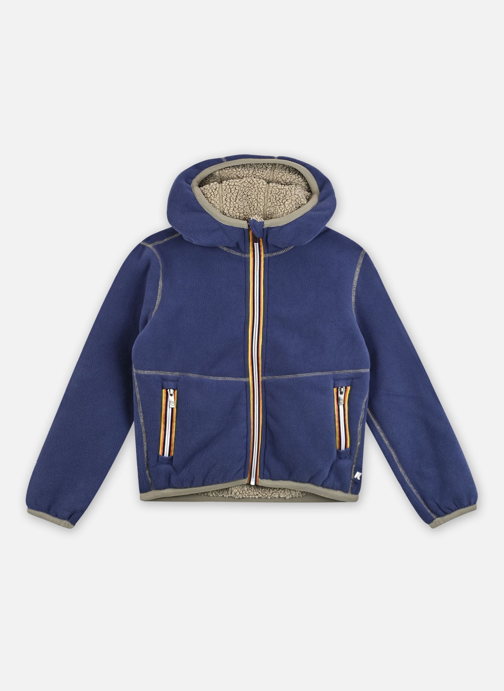 Sweaters met rits P. JACK SHERPA POLAR DOUBLE jongens bruin K-Way Sweaters met rits P. JACK SHERPA POLAR DOUBLE jongens bruin GREEN OAK - BLUE DEEP COBALT