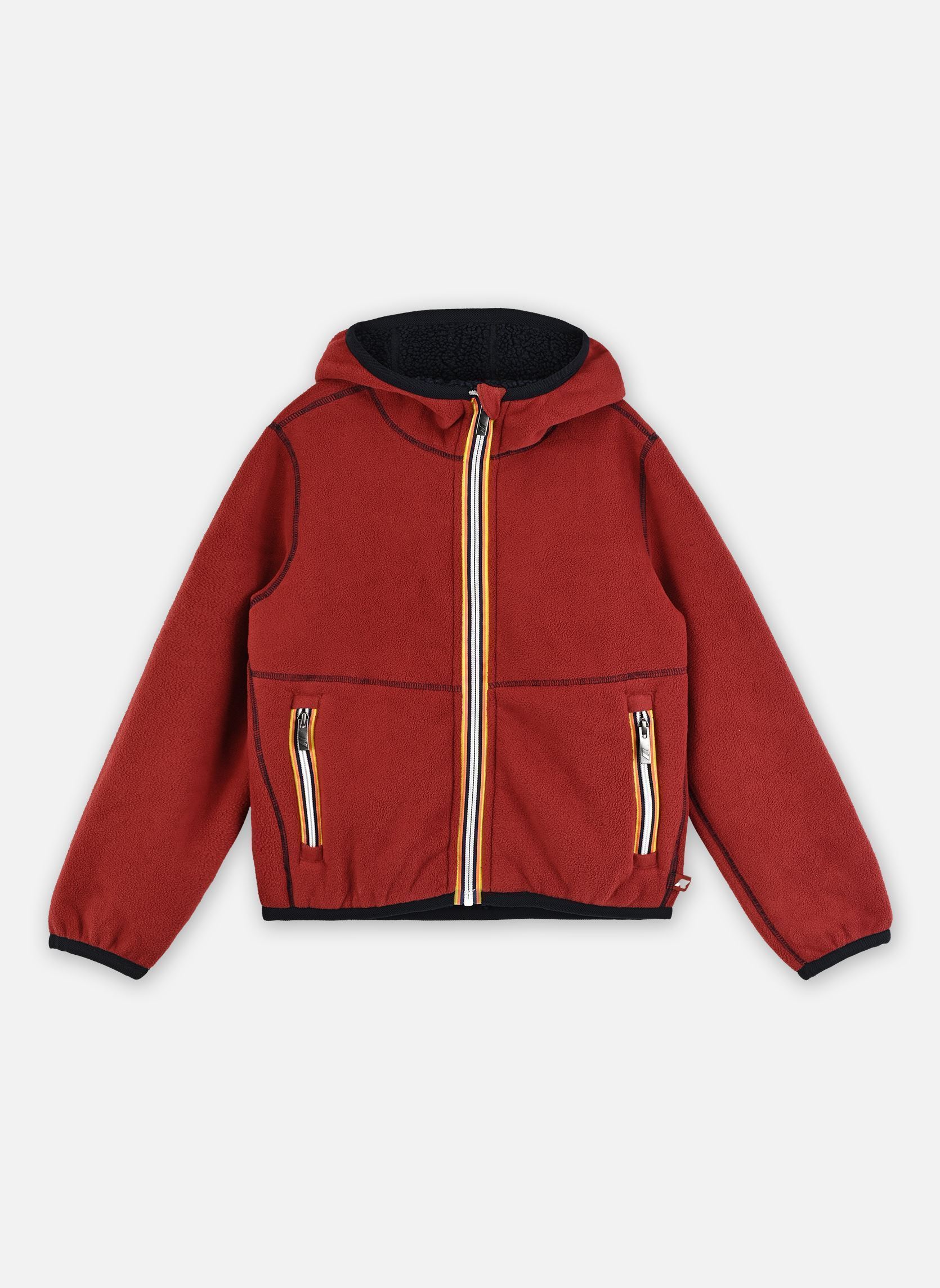 Sweats zippés P. JACK SHERPA POLAR DOUBLE garçon bleu K-Way Sweats zippés P. JACK SHERPA POLAR DOUBLE garçon bleu BLUE DEPTH - RED SYRAH