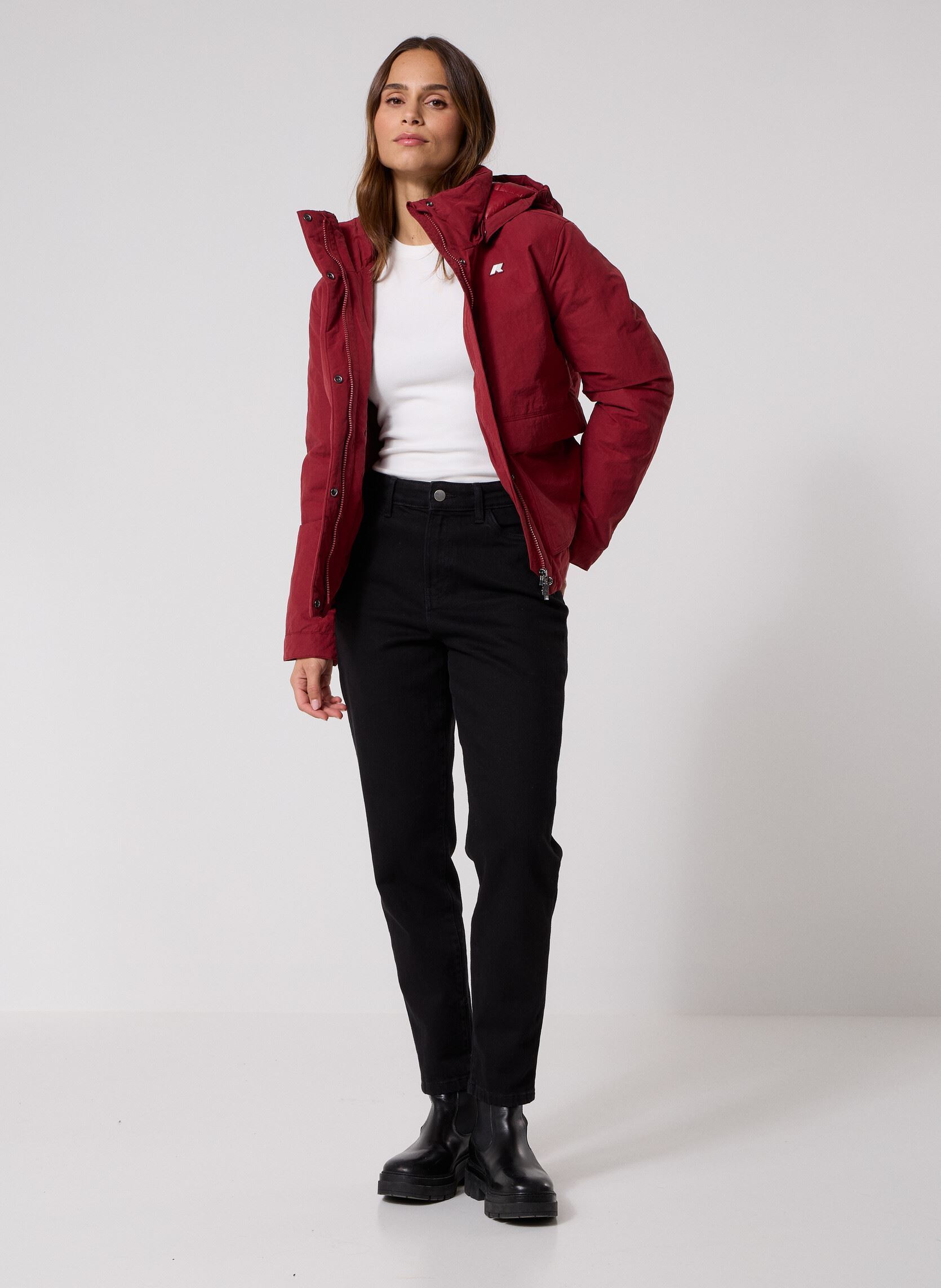 Regenjacken Kali Warm Cotton Nylon damen rot K-Way Regenjacken Kali Warm Cotton Nylon damen rot RED SYRAH
