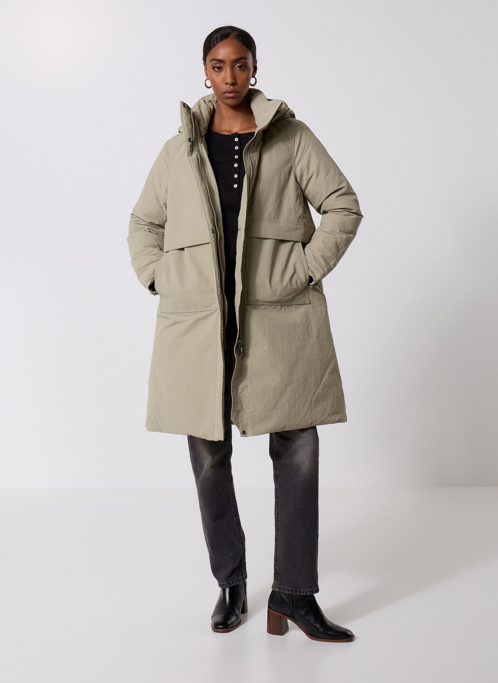Regenjassen Kalisha Warm Cotton Nylon dames bruin K-Way Regenjassen Kalisha Warm Cotton Nylon dames bruin GREEN OAK