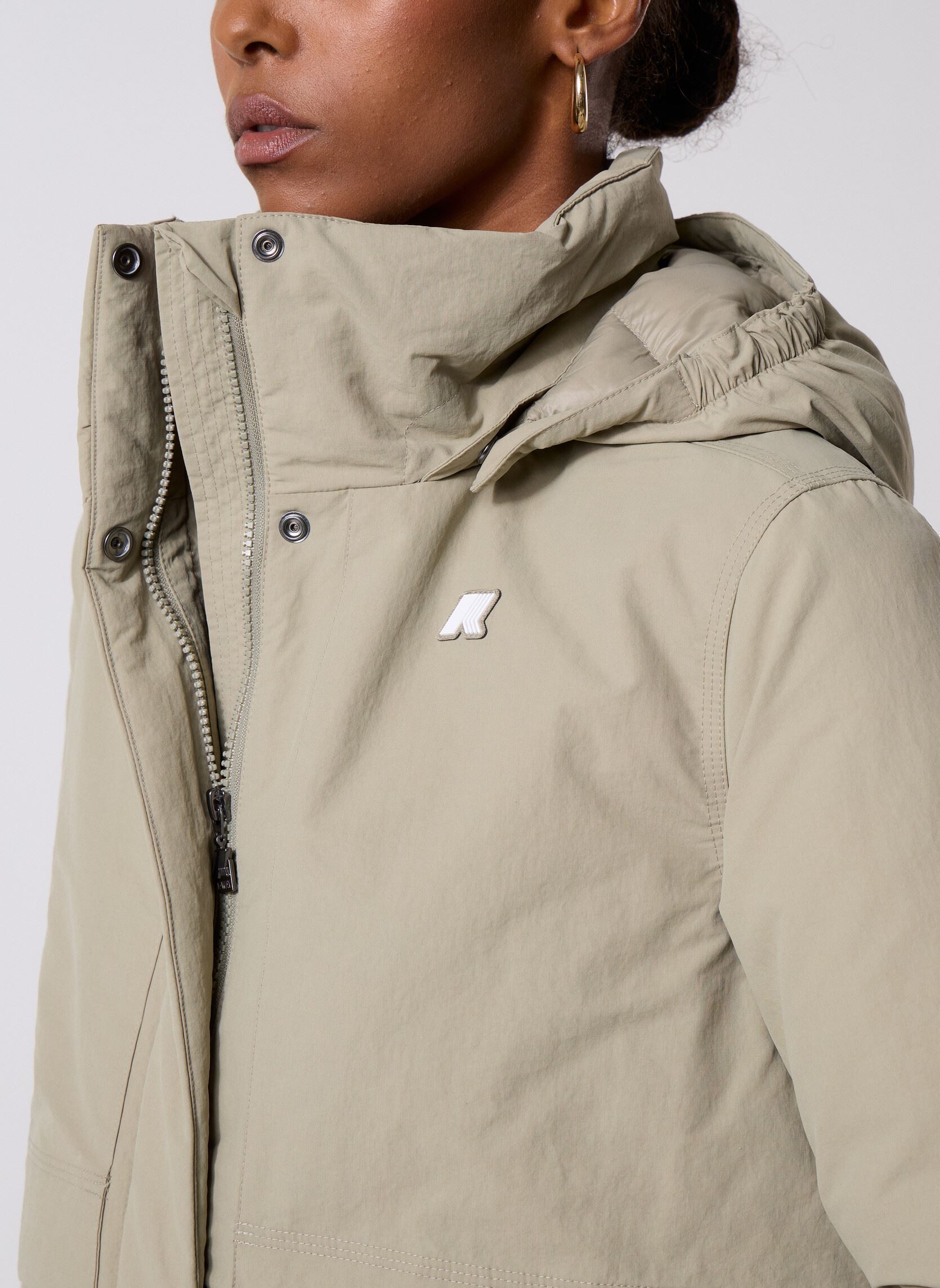 Regenjassen Kalisha Warm Cotton Nylon dames bruin K-Way Regenjassen Kalisha Warm Cotton Nylon dames bruin GREEN OAK