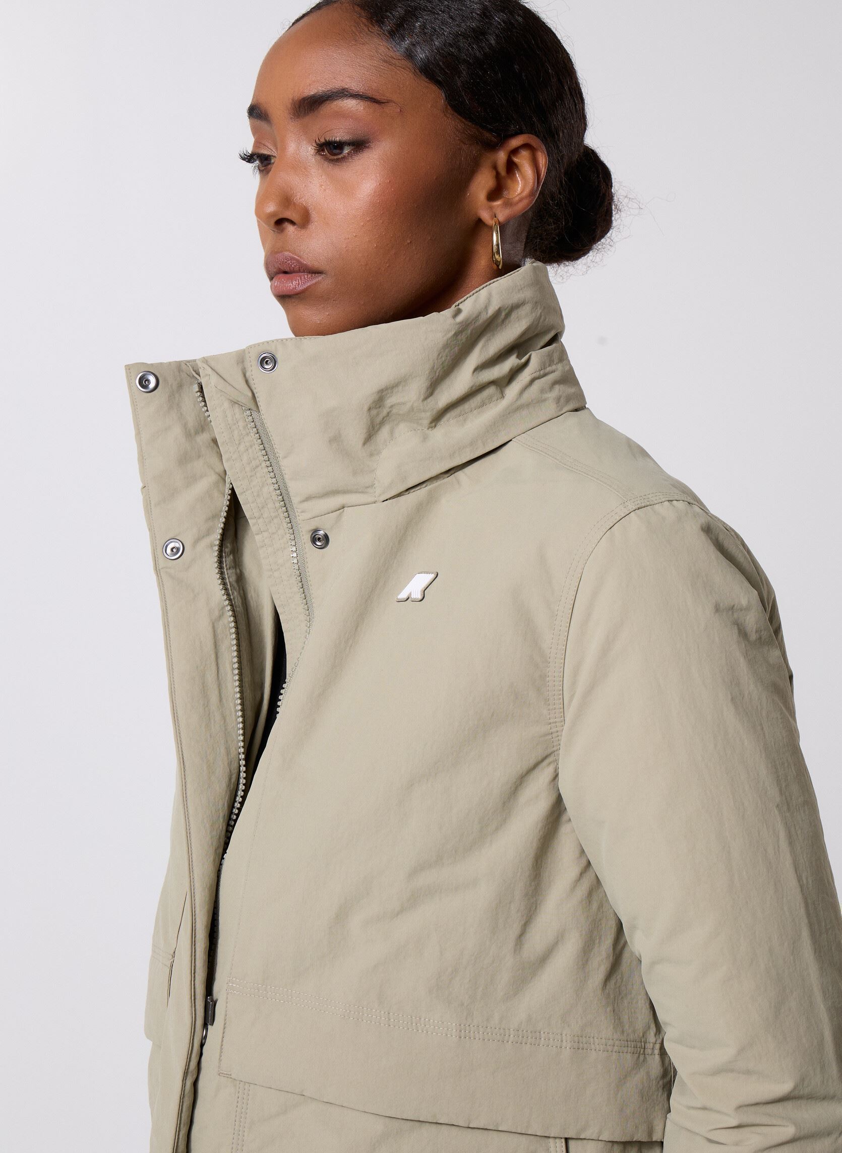 Regenjassen Kalisha Warm Cotton Nylon dames bruin K-Way Regenjassen Kalisha Warm Cotton Nylon dames bruin GREEN OAK