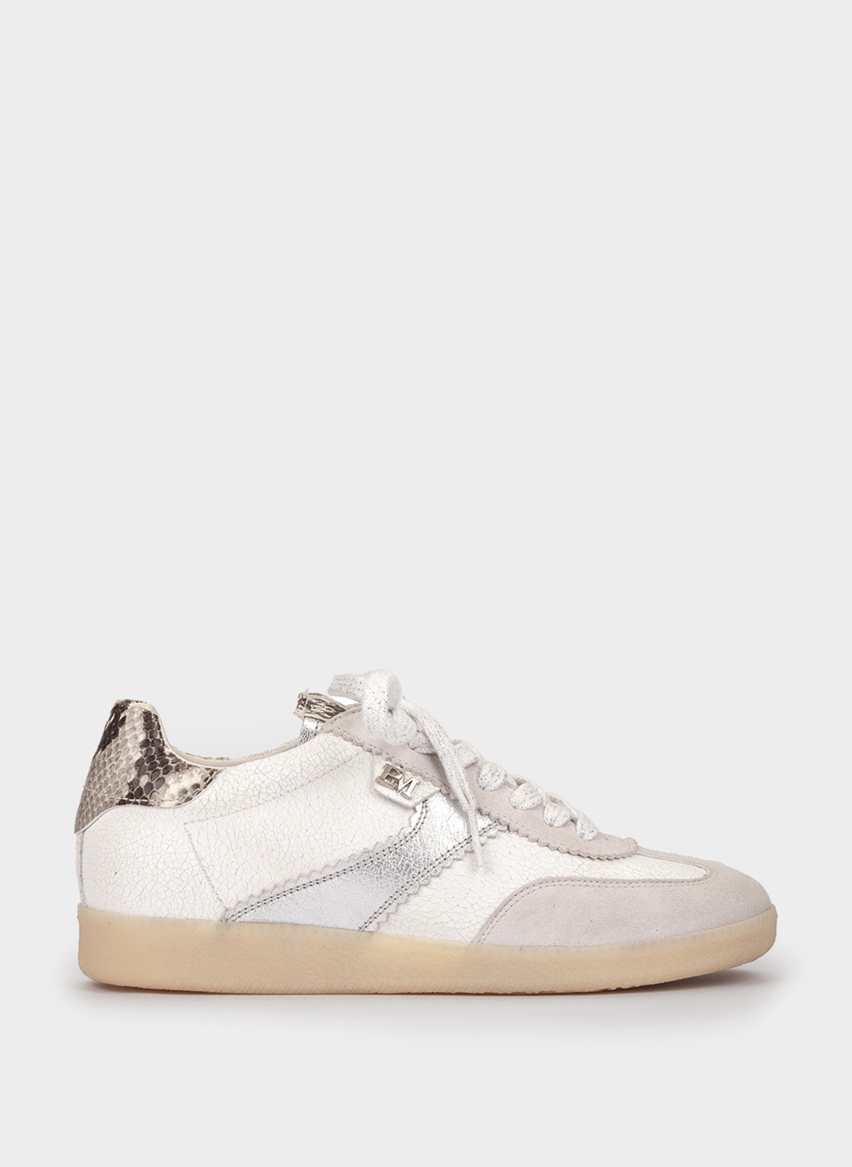 Baskets basses INDIANA PANIERS EN CUIR CRAQUELÉ À EFFET SERPENTIN femme blanc Pedro Miralles Baskets basses INDIANA PANIERS EN CUIR CRAQUELÉ À EFFET SERPENTIN femme blanc Blanc