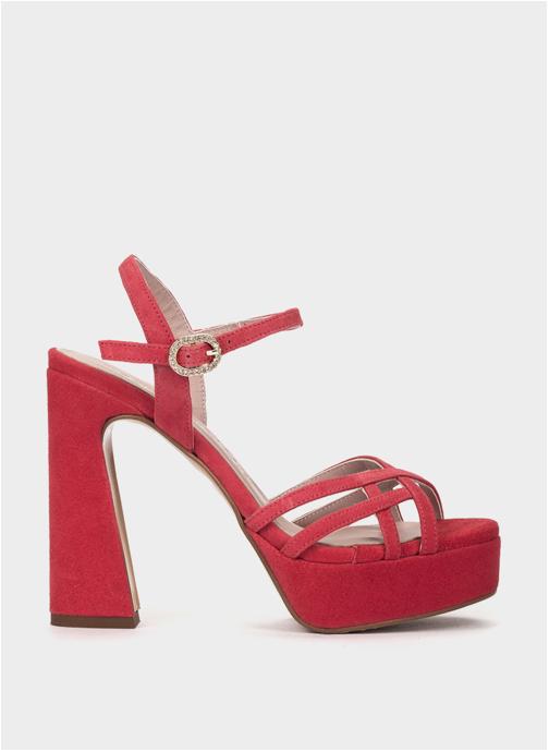 Pedro Miralles Sandales CERBI SANDALES À TALONS HAUTS EN DAIM ROUGE femme rouge