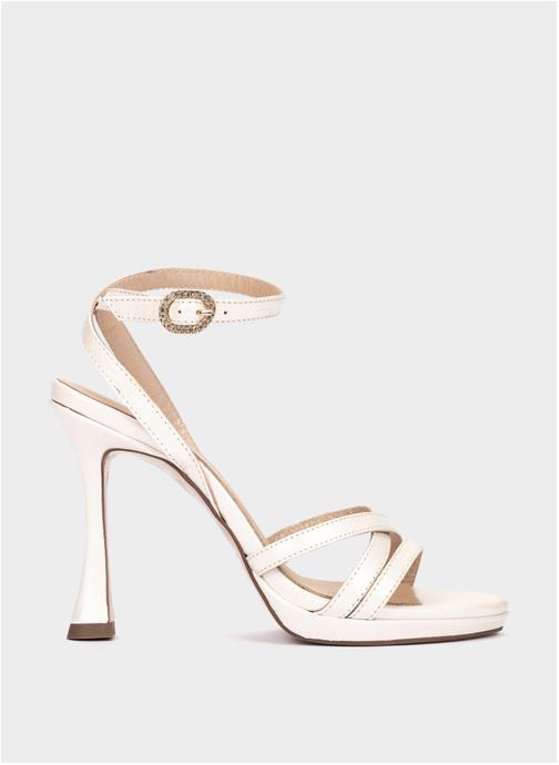 Pedro Miralles Sandales BIMENES SANDALES À TALONS EN CUIR BLANC femme blanc