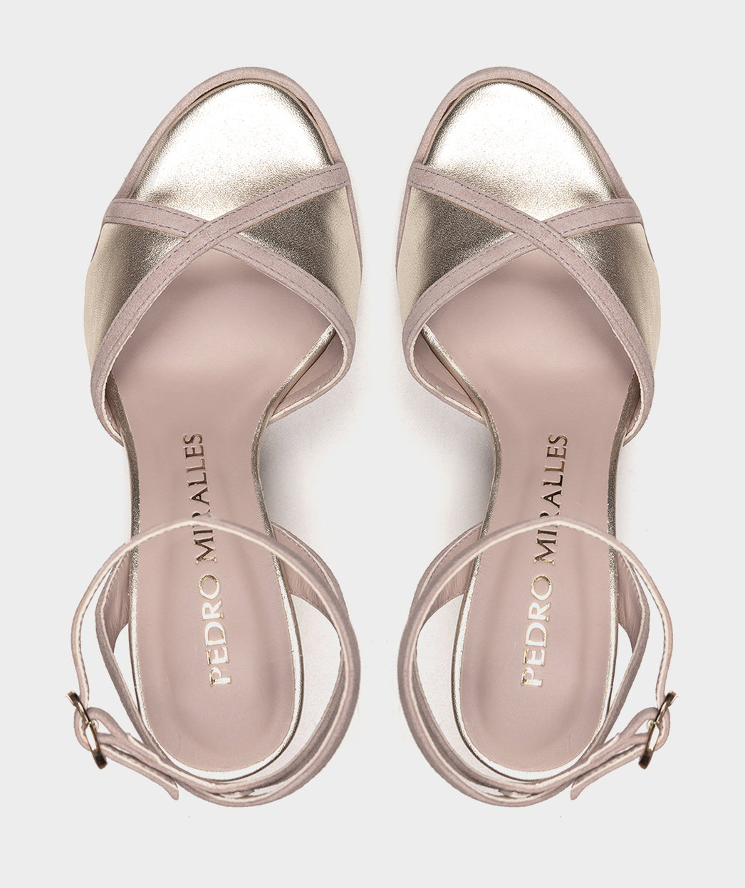 Sandales ILLAS SANDALES À TALONS EN DAIM ROSE PÂLE ET PLATINE femme rose Pedro Miralles Sandales ILLAS SANDALES À TALONS EN DAIM ROSE PÂLE ET PLATINE femme rose Rose