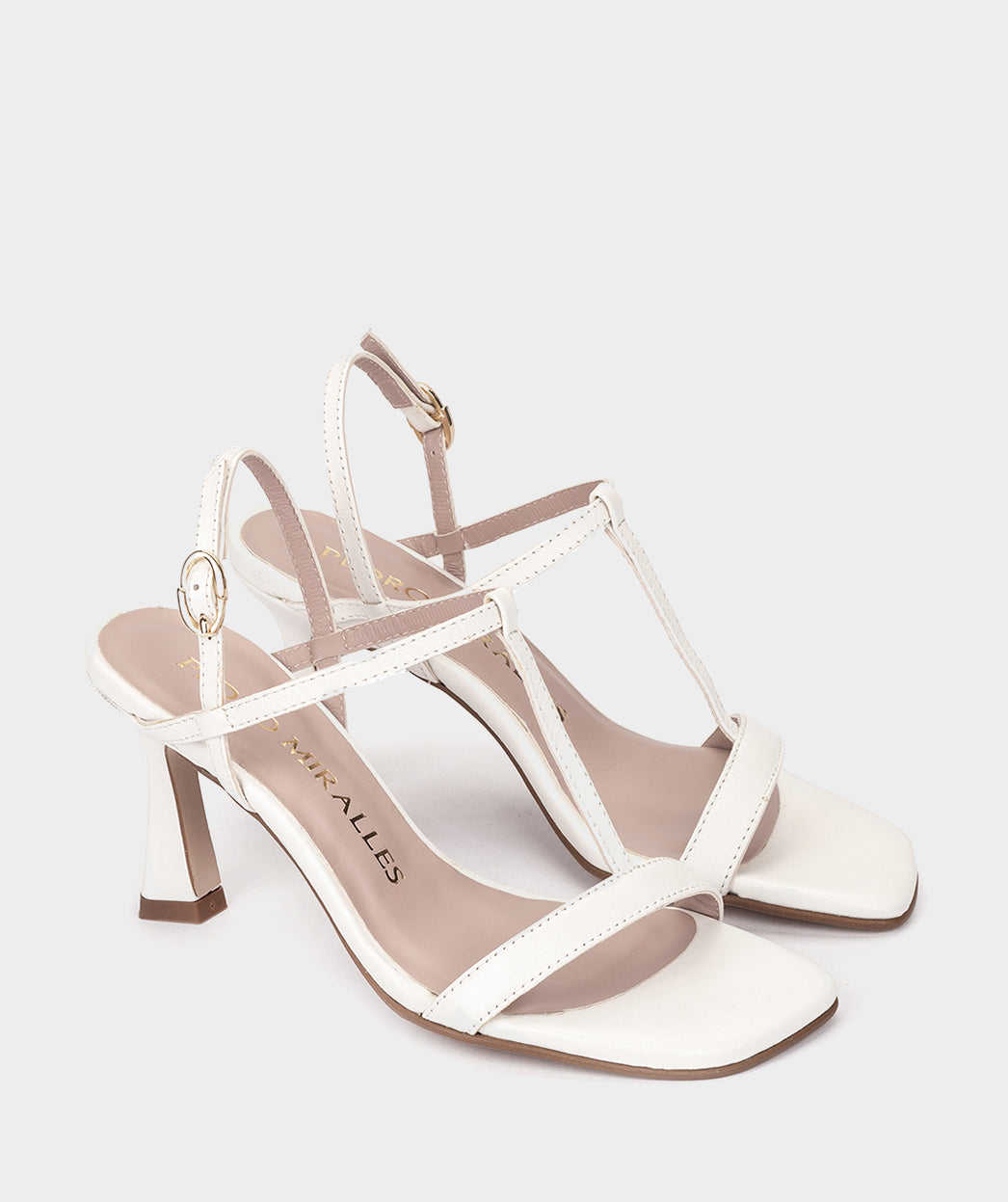 Sandales ZUFRE SANDALES À TALONS EN CUIR BLANC femme blanc Pedro Miralles Sandales ZUFRE SANDALES À TALONS EN CUIR BLANC femme blanc Blanc