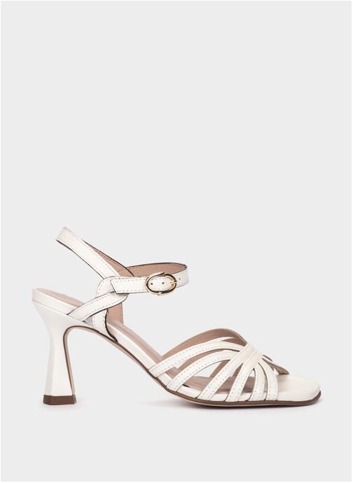 Pedro Miralles Sandales MUNERA SANDALES À TALONS EN CUIR BLANC femme blanc
