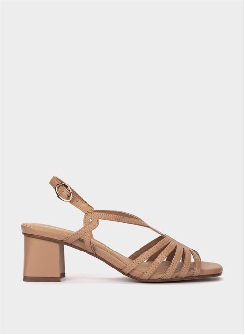 Pedro Miralles Sandales BARANDA SANDALES À TALONS EN CUIR MÉTALLISÉ MARRON femme marron