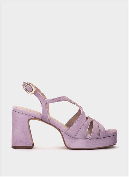 Pedro Miralles Sandales MANAUS SANDALES À TALONS EN DAIM MAUVE femme violet