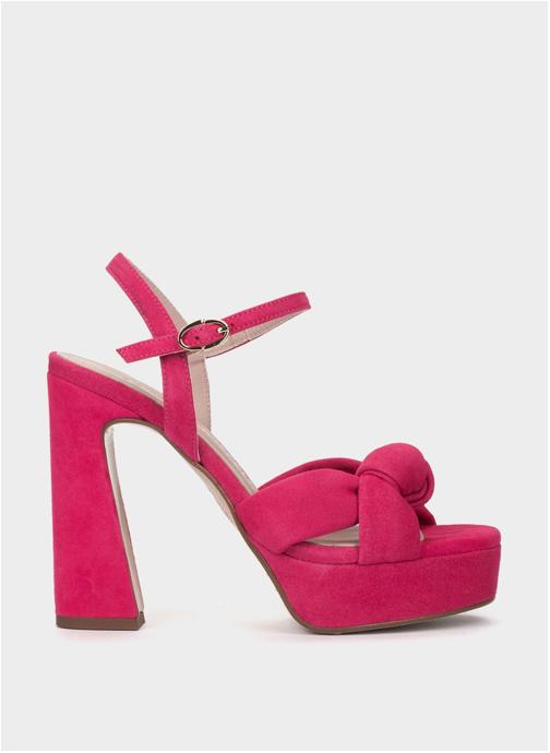 Pedro Miralles Sandales VERSALLES SANDALES À TALONS EN DAIM COULEUR FRAMBOISE femme rose