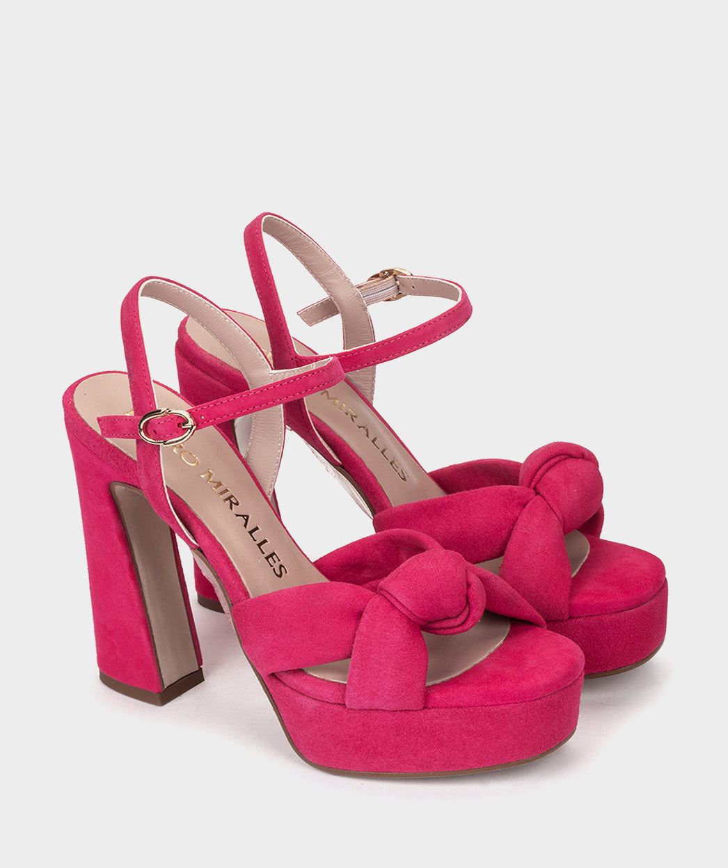 Sandales VERSALLES SANDALES À TALONS EN DAIM COULEUR FRAMBOISE femme rose Pedro Miralles Sandales VERSALLES SANDALES À TALONS EN DAIM COULEUR FRAMBOISE femme rose Rose