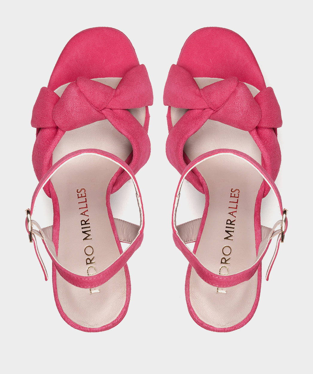 Sandales VERSALLES SANDALES À TALONS EN DAIM COULEUR FRAMBOISE femme rose Pedro Miralles Sandales VERSALLES SANDALES À TALONS EN DAIM COULEUR FRAMBOISE femme rose Rose
