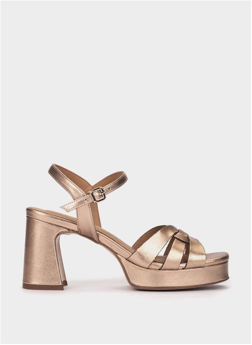 Pedro Miralles Sandales VERAPAZ SANDALES À TALONS EN CUIR MÉTALLISÉ OU ROSE femme or et bronze