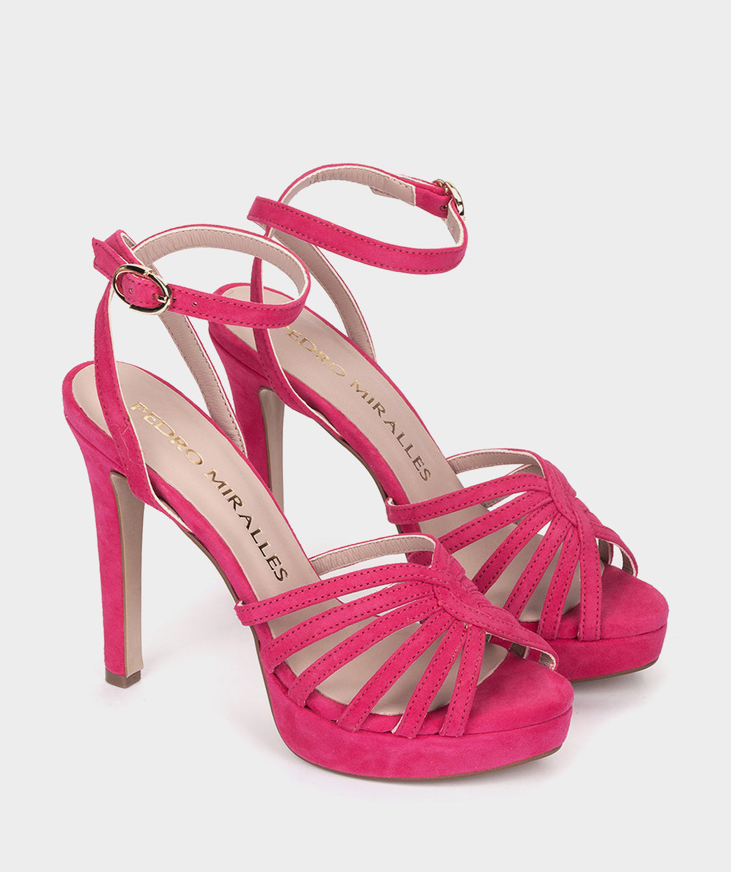 Sandales ETIOPIA SANDALES À TALONS COMPENSÉS EN DAIM FRAMBOISE femme rose Pedro Miralles Sandales ETIOPIA SANDALES À TALONS COMPENSÉS EN DAIM FRAMBOISE femme rose Rose
