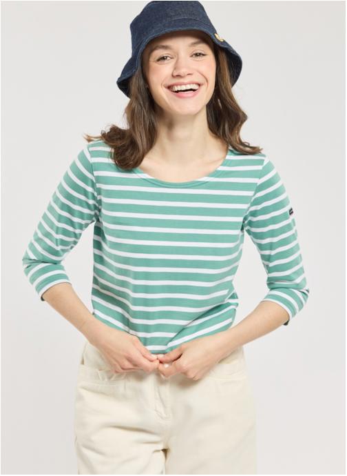 Armor Lux Tee-shirts Marinière 40700 havana/blanc femme vert