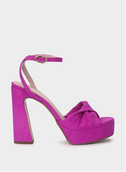 Pedro Miralles Sandales SABUGO SANDALES À TALONS HAUTS EN DAIM COULEUR BOUGAINVILLIER femme rose