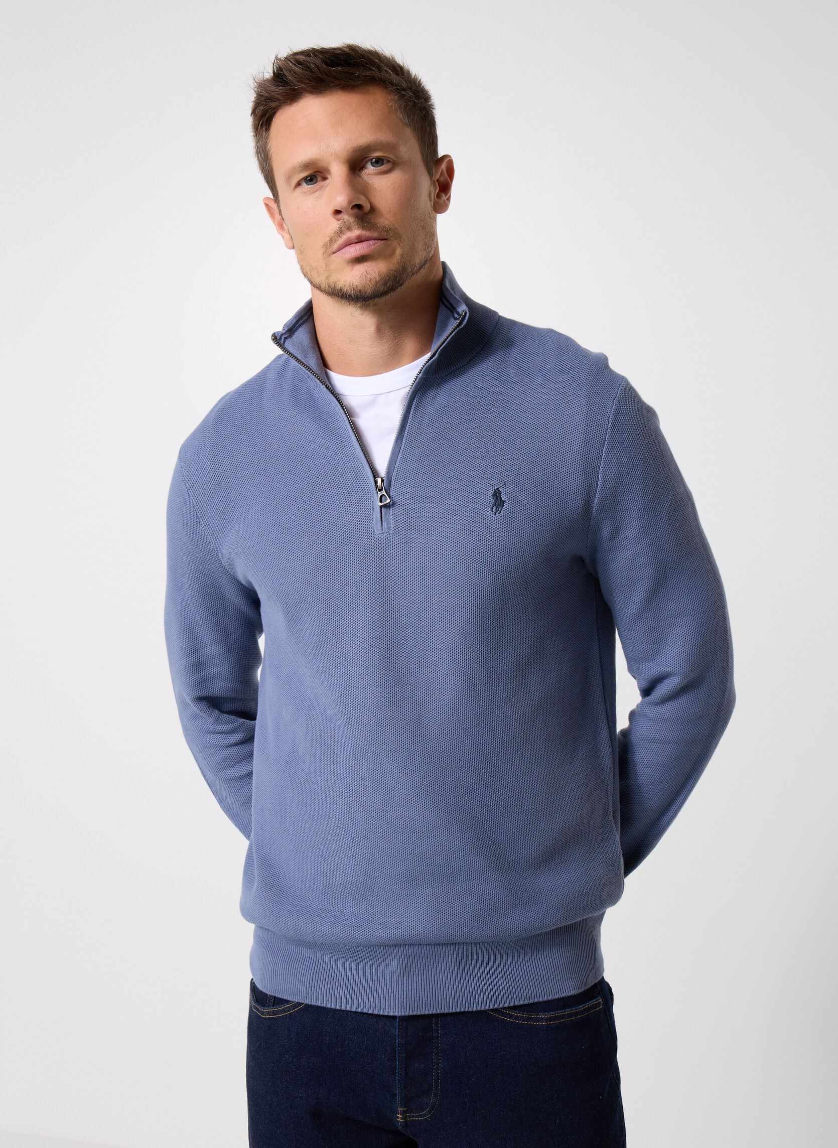 Truien Ls Hz-Long Sleeve-Pullover 710932304523 heren blauw Polo Ralph Lauren Truien Ls Hz-Long Sleeve-Pullover 710932304523 heren blauw CAPRI BLUE