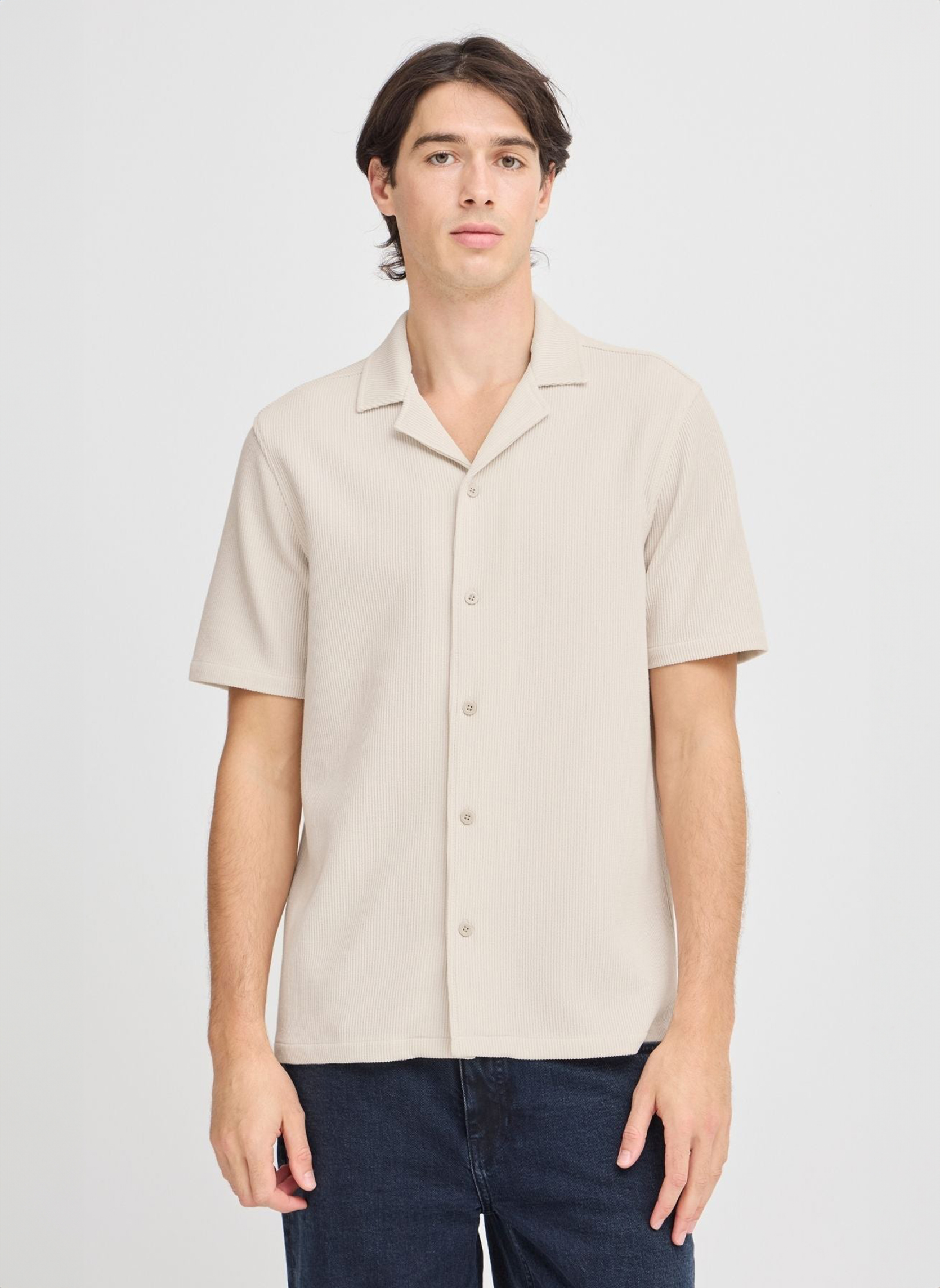 Chemise hawaiienne homme beige karmakula