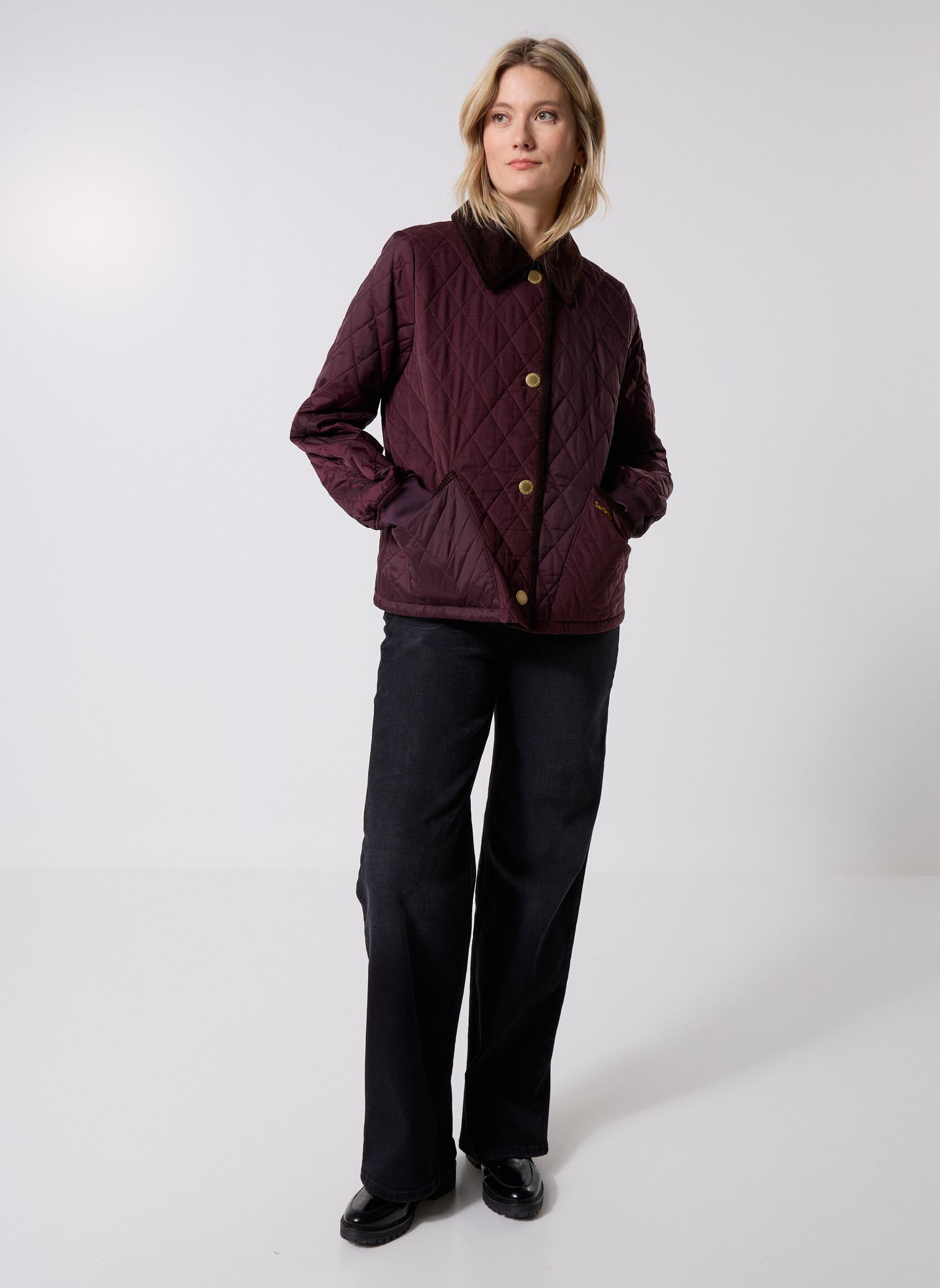 Gewatteerde jassen Marla Quilted Jacket dames paars Barbour Gewatteerde jassen Marla Quilted Jacket dames paars BLACK CHERRY/DARK BROWN//