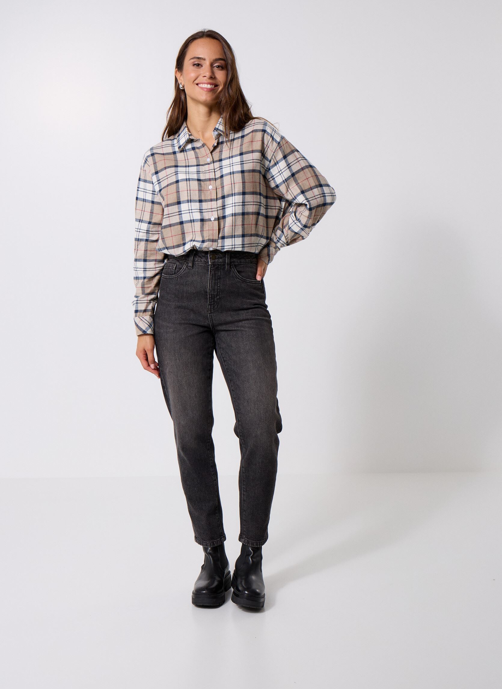 Chemises manches longues Elishaw Check Shirt femme blanc Barbour Chemises manches longues Elishaw Check Shirt femme blanc HESSIAN TARTAN