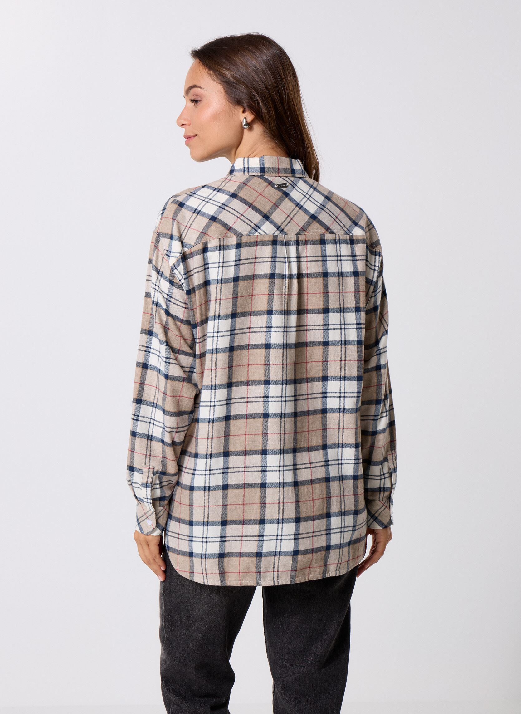 Chemises manches longues Elishaw Check Shirt femme blanc Barbour Chemises manches longues Elishaw Check Shirt femme blanc HESSIAN TARTAN