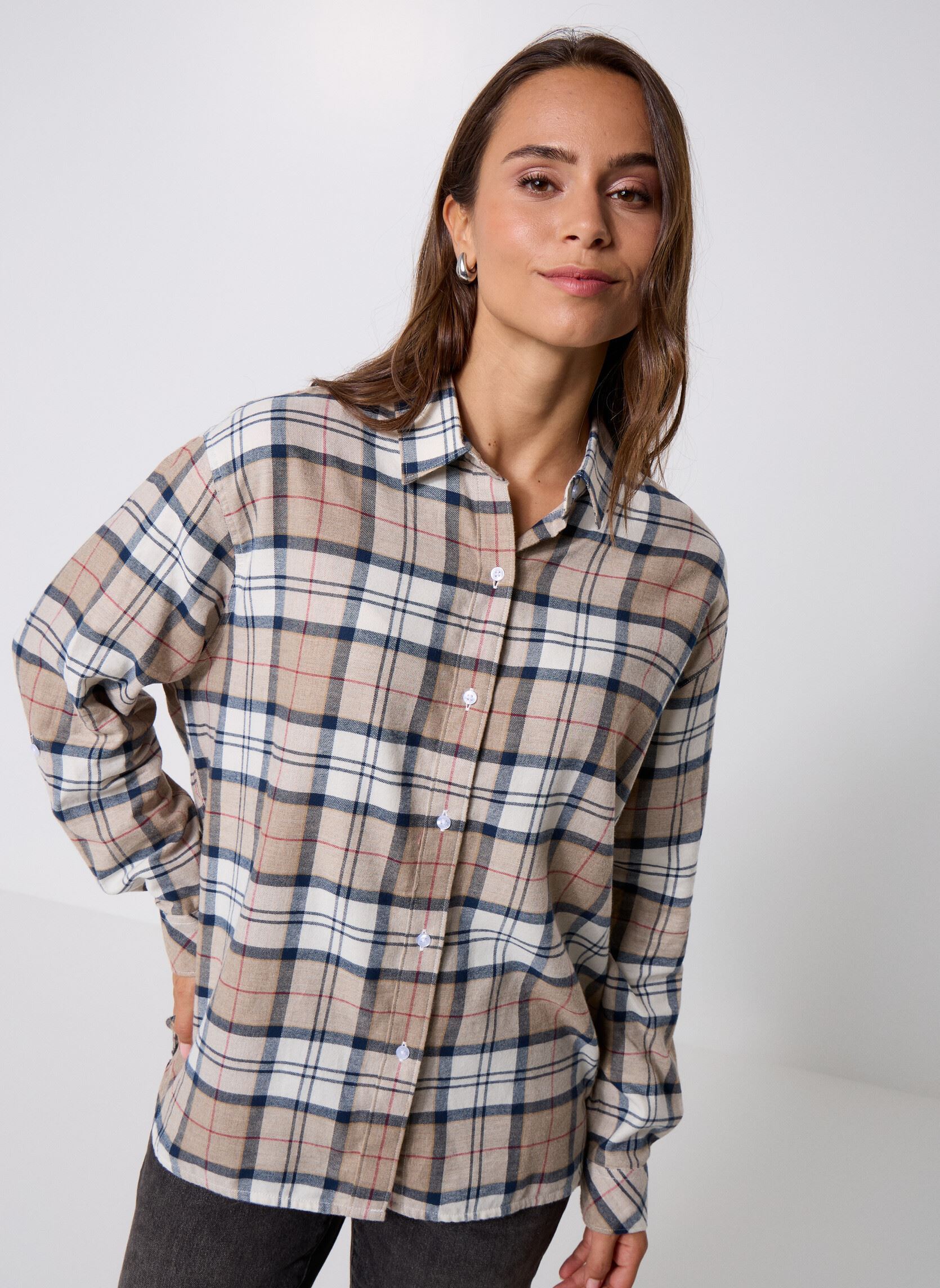 Chemises manches longues Elishaw Check Shirt femme blanc Barbour Chemises manches longues Elishaw Check Shirt femme blanc HESSIAN TARTAN