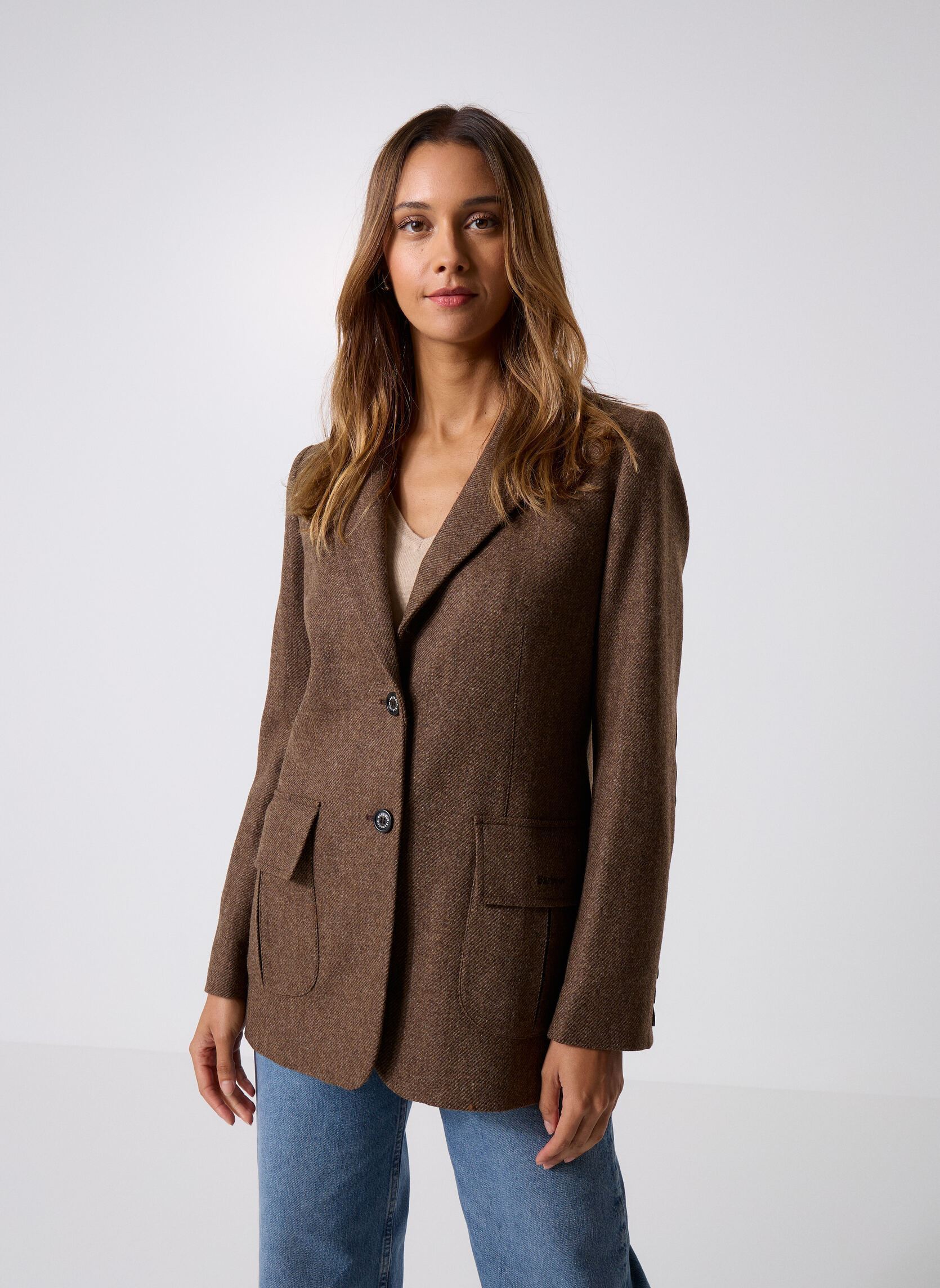 Blazer Elm Tailored Jacket dames bruin Barbour Blazer Elm Tailored Jacket dames bruin MILITARY BROWN