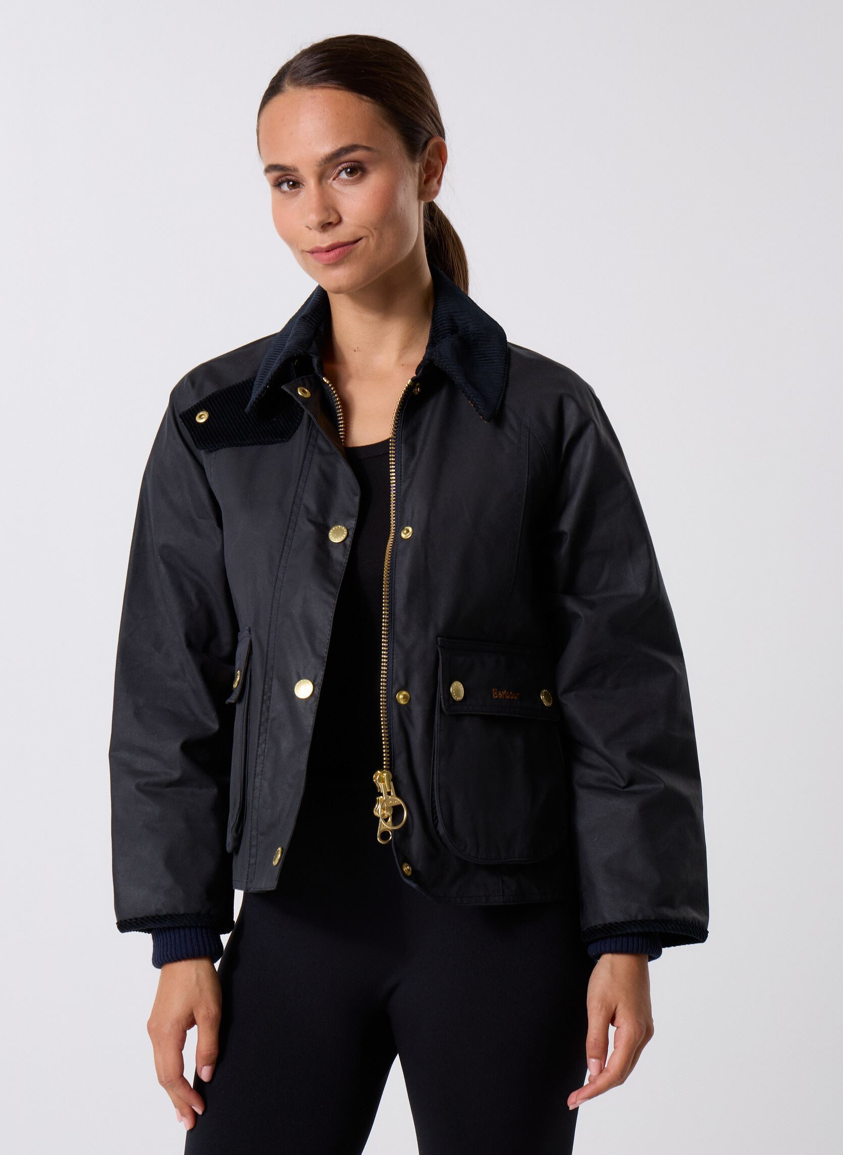 Parkas Cropped Beadnell Wax Jacket femme bleu Barbour Parkas Cropped Beadnell Wax Jacket femme bleu NAVY-CLASSIC